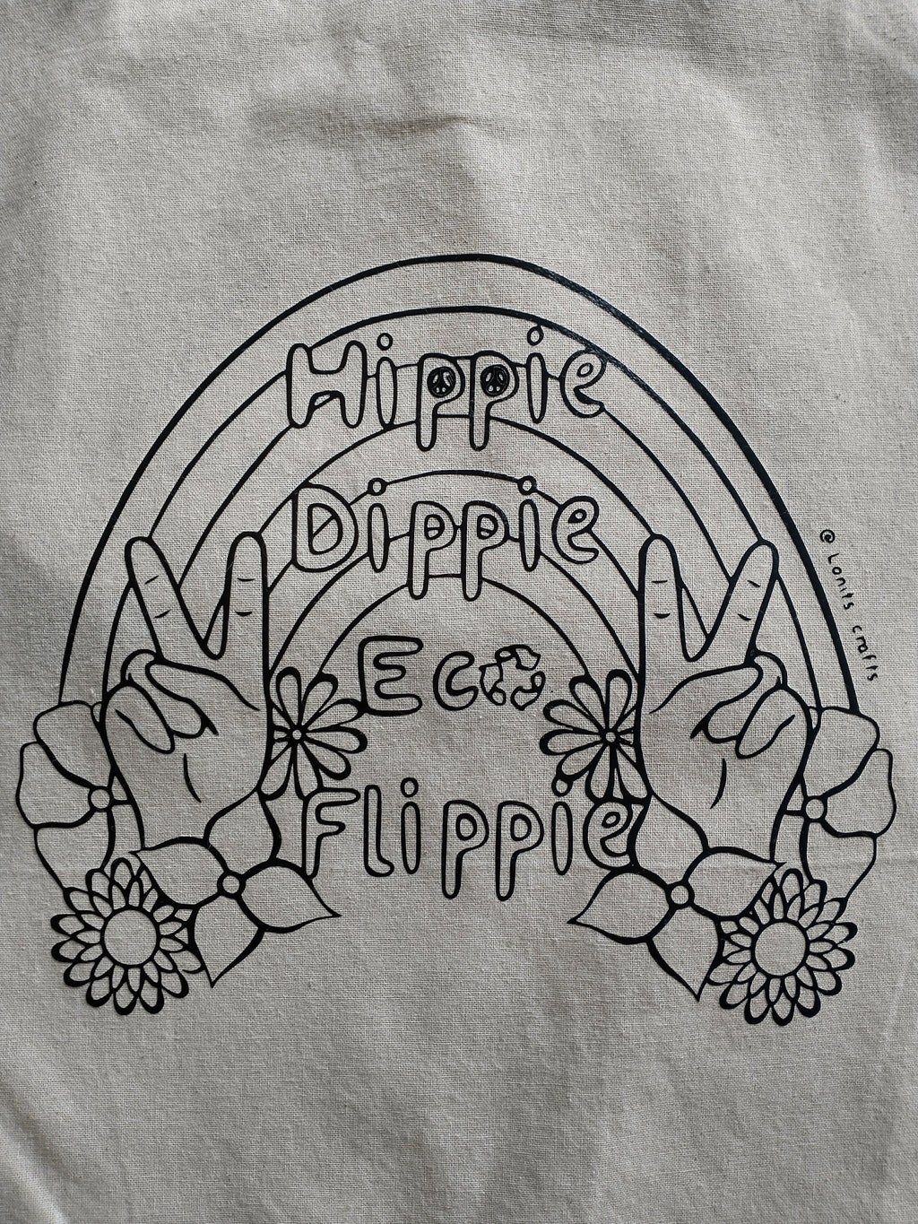 Tote tas hippie dippie eco flippie