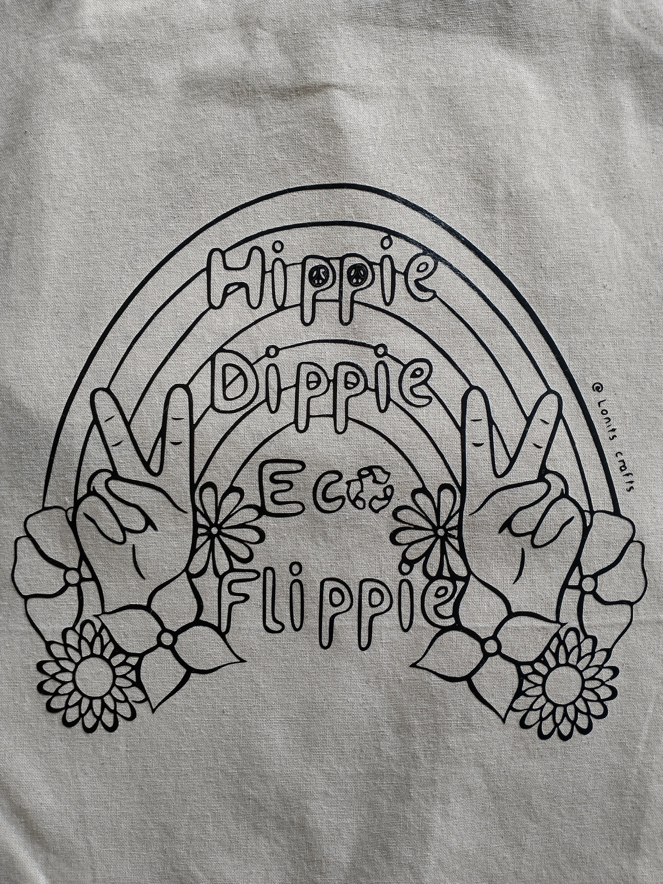 Tote tas hippie dippie eco flippie