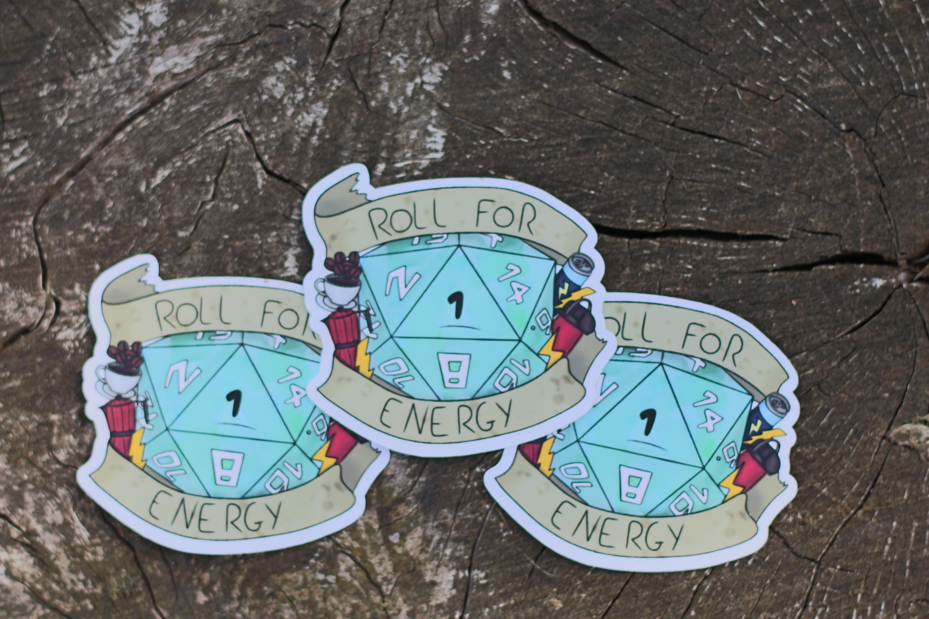 roll for energy vinyl sticker natural 1 or 20