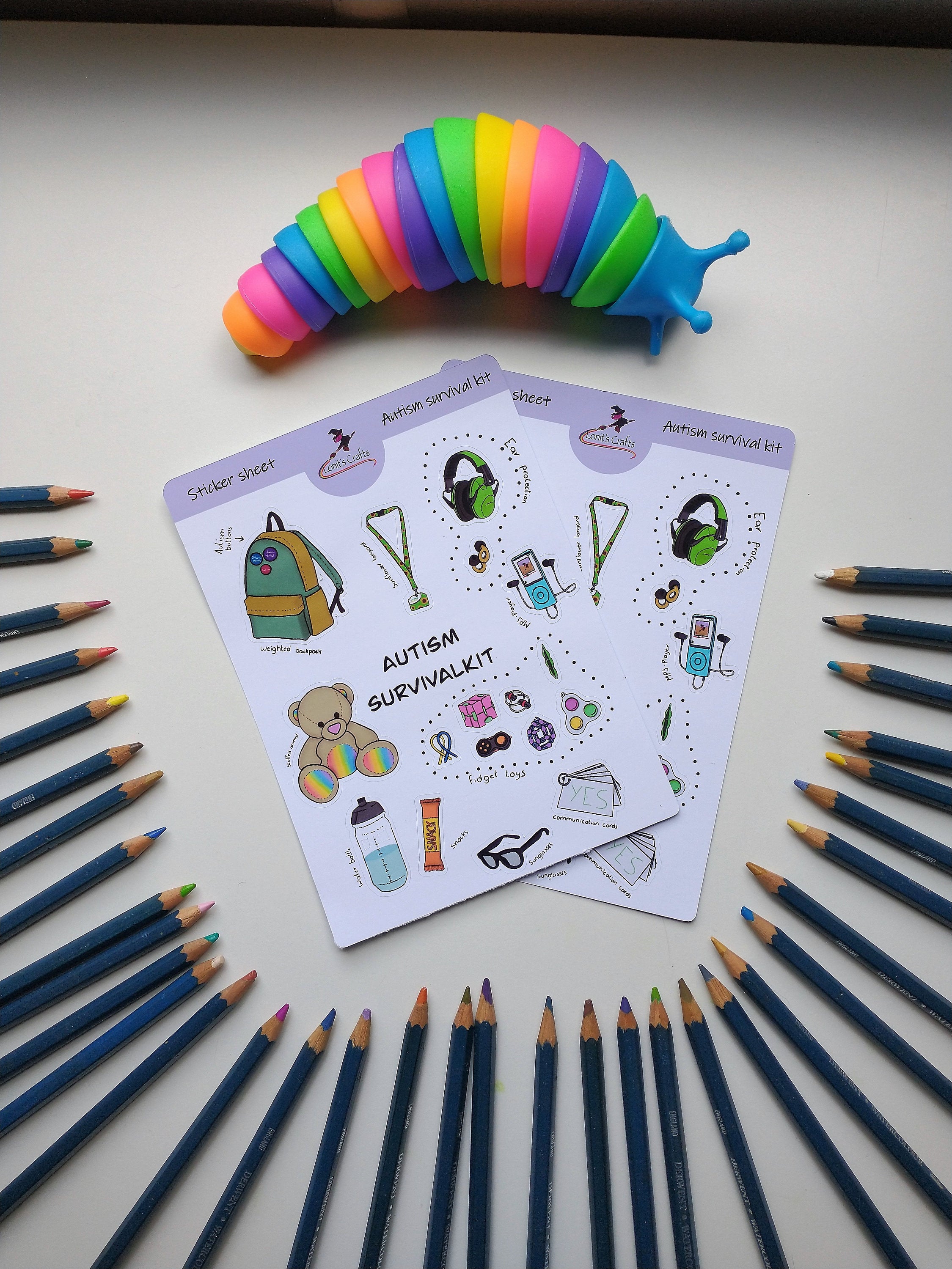 Stickervel autisme survivalkit