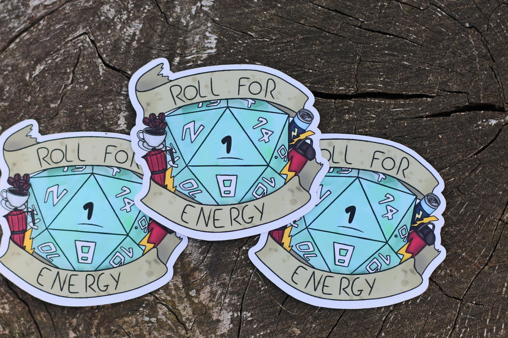 roll for energy vinyl sticker natural 1 or 20