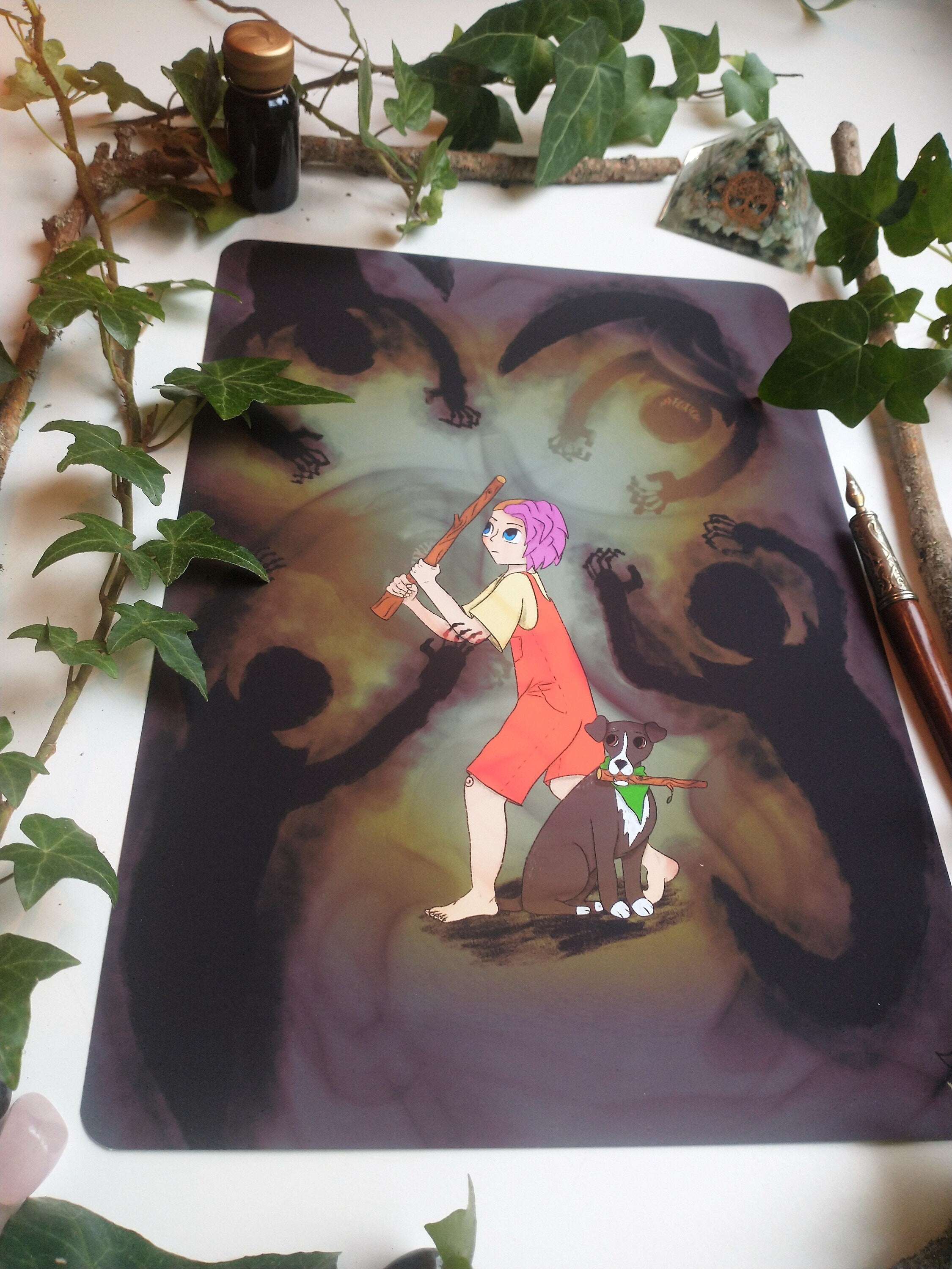 Art print fighting inner demons