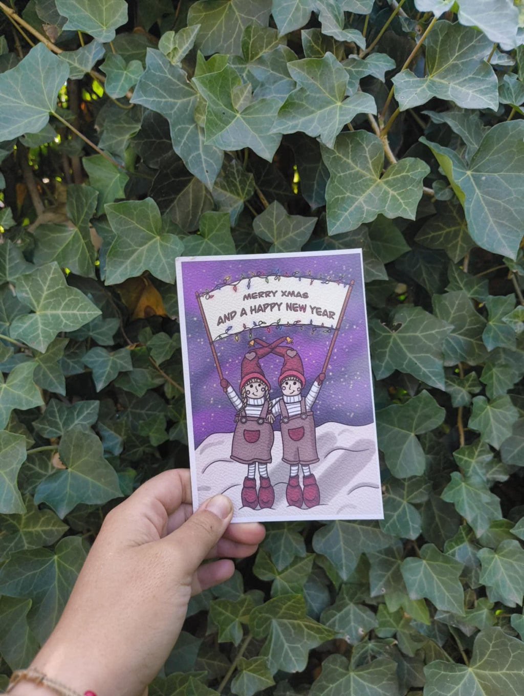 Christmas / new year postcard gnomes