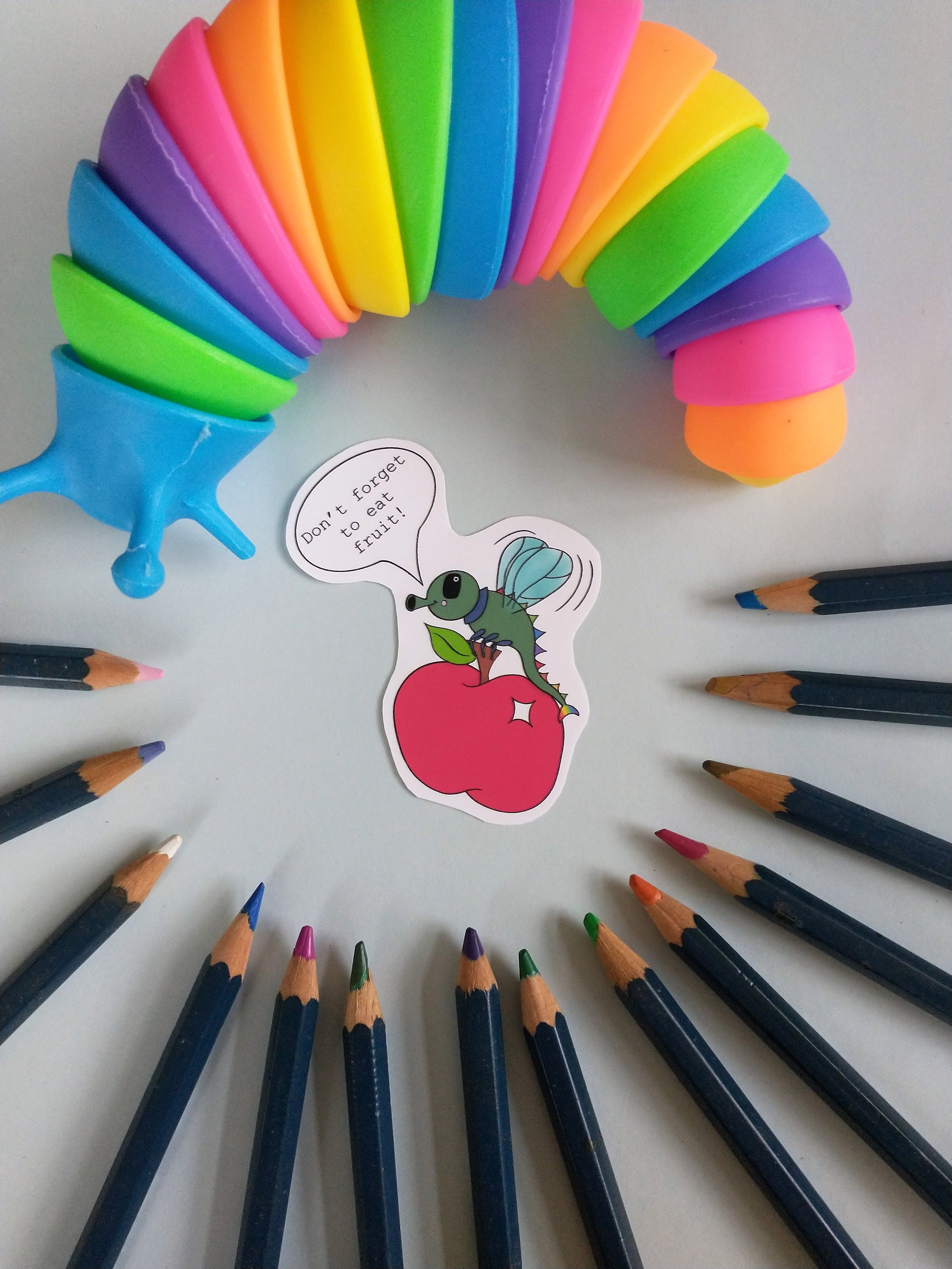 Selfcare vinyl sticker eat your fruit fly, medication dog and rest sloth