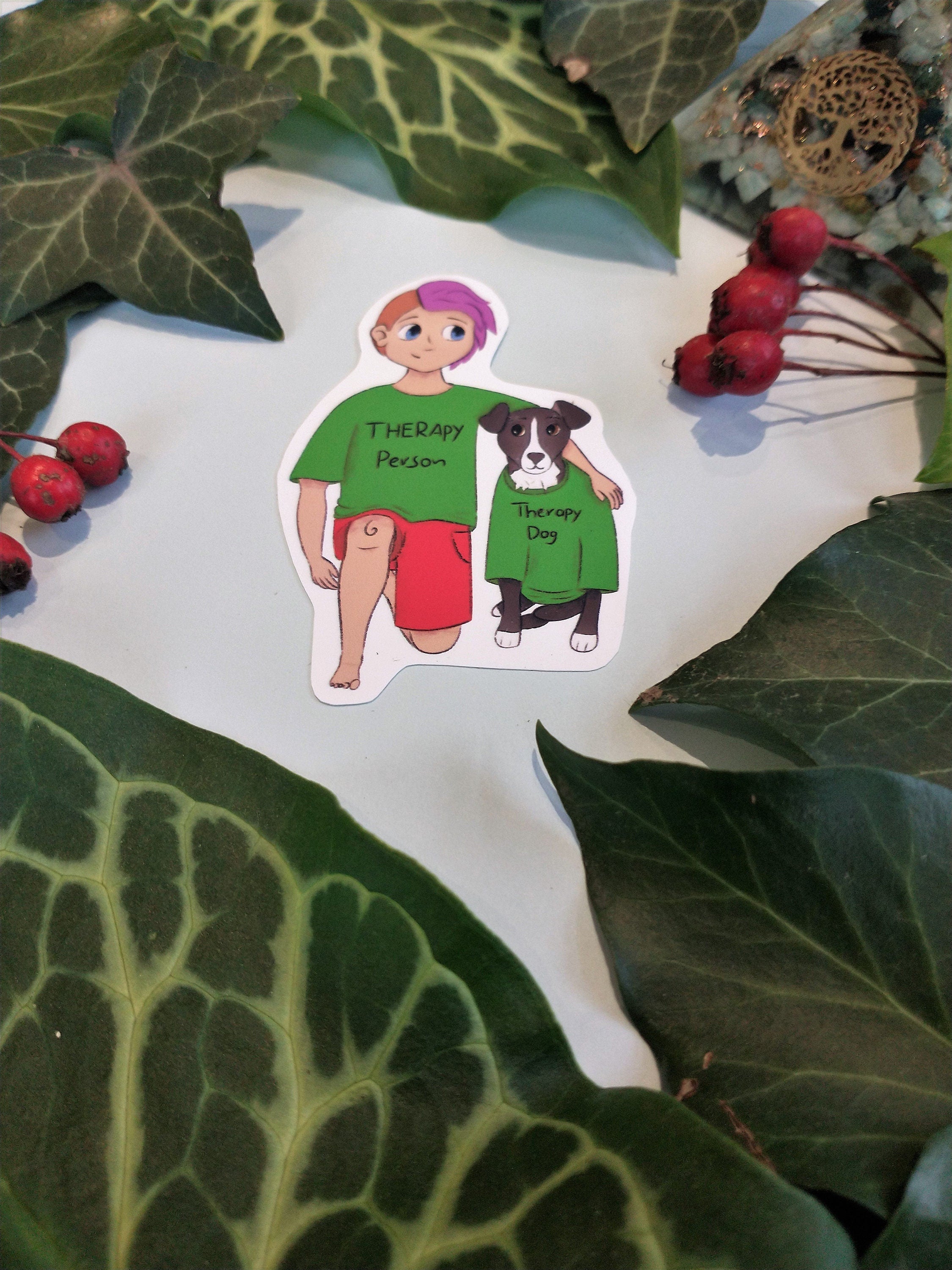 Therapt dog/person vinyl sticker