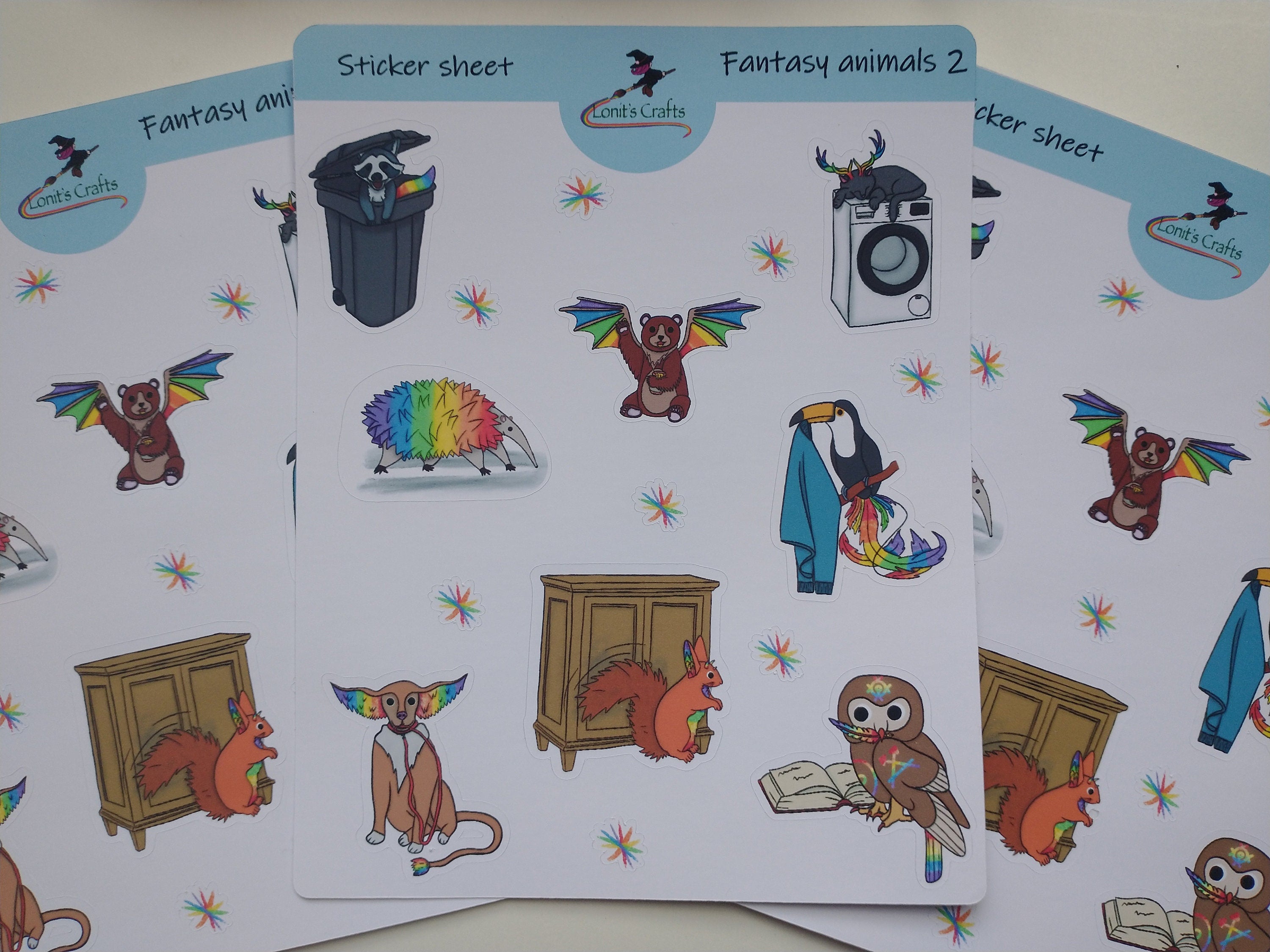 Stickersheet fantasy animals 2