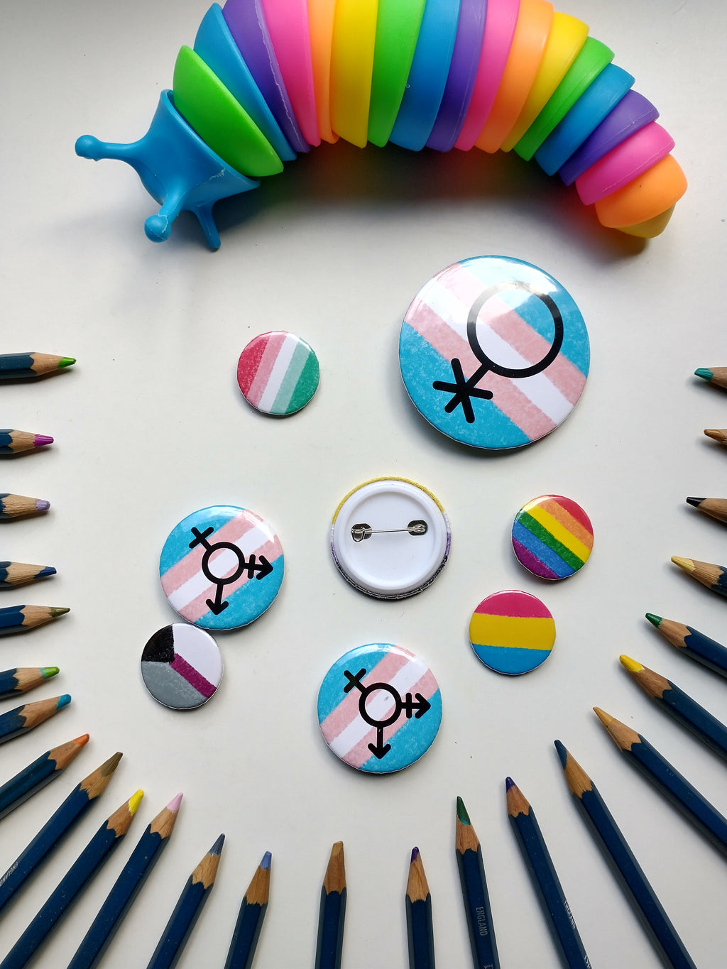 custom pride flag pin/badge