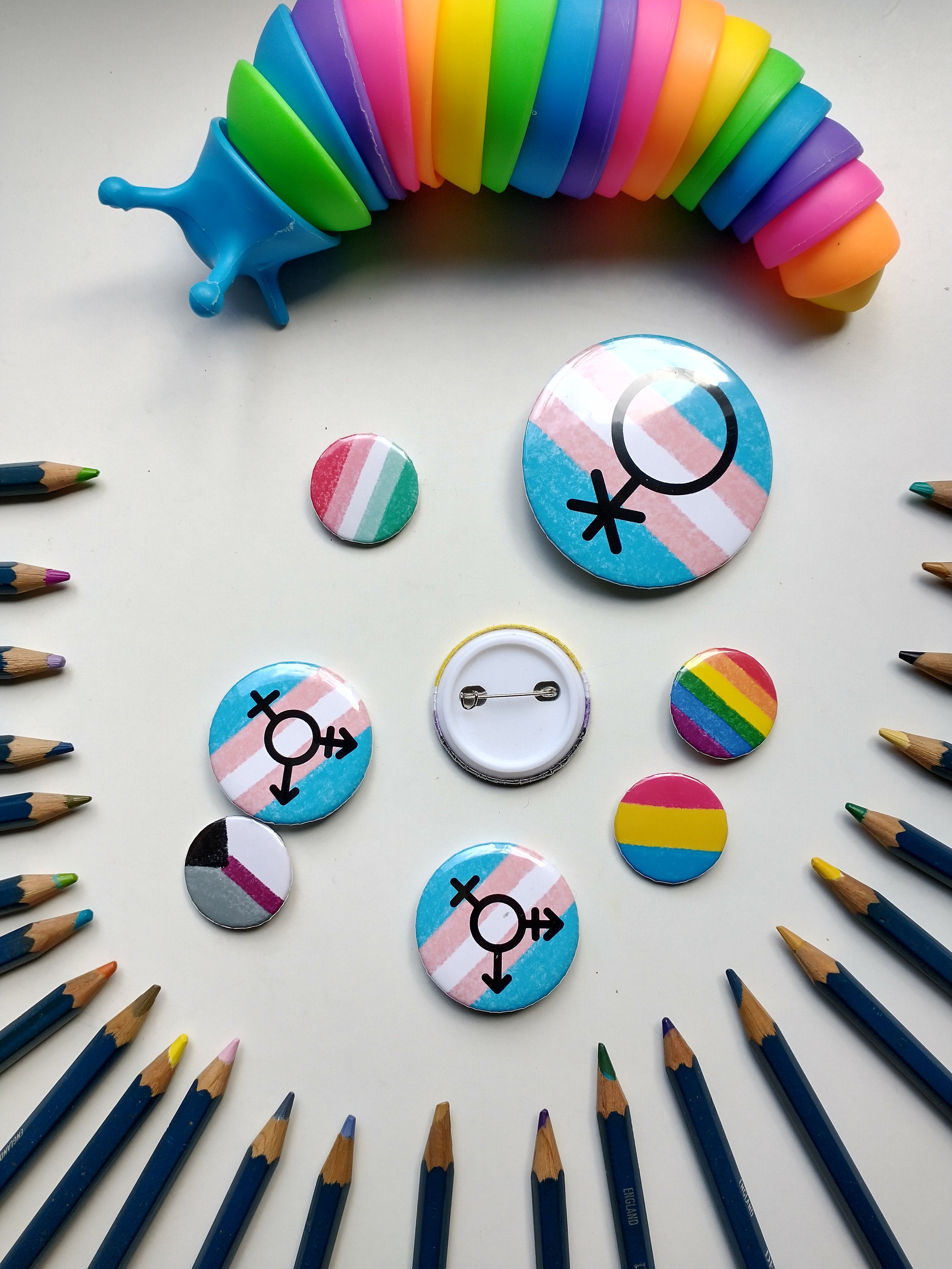 custom pride flag pin/badge