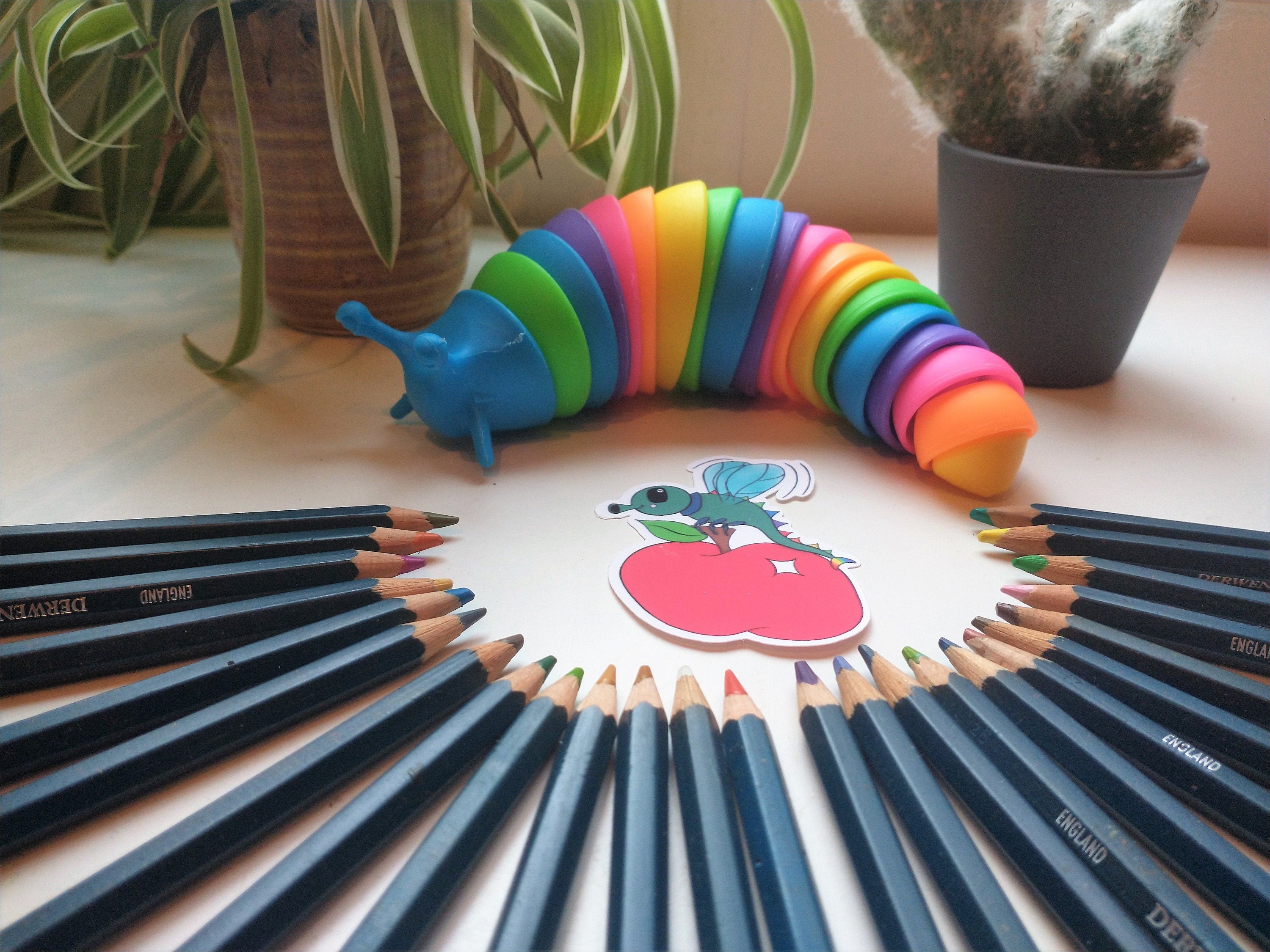 Fantasy rainbow fruit fly, dog and sloth