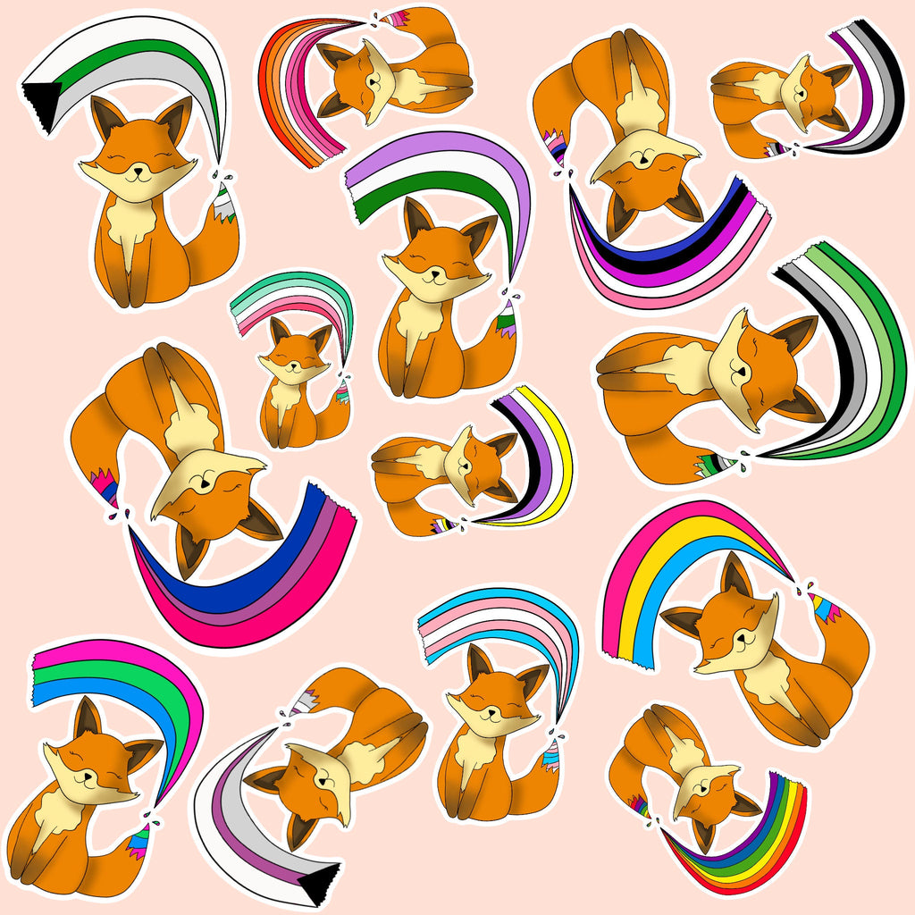 lgbtq+ pride fox-vinylsticker