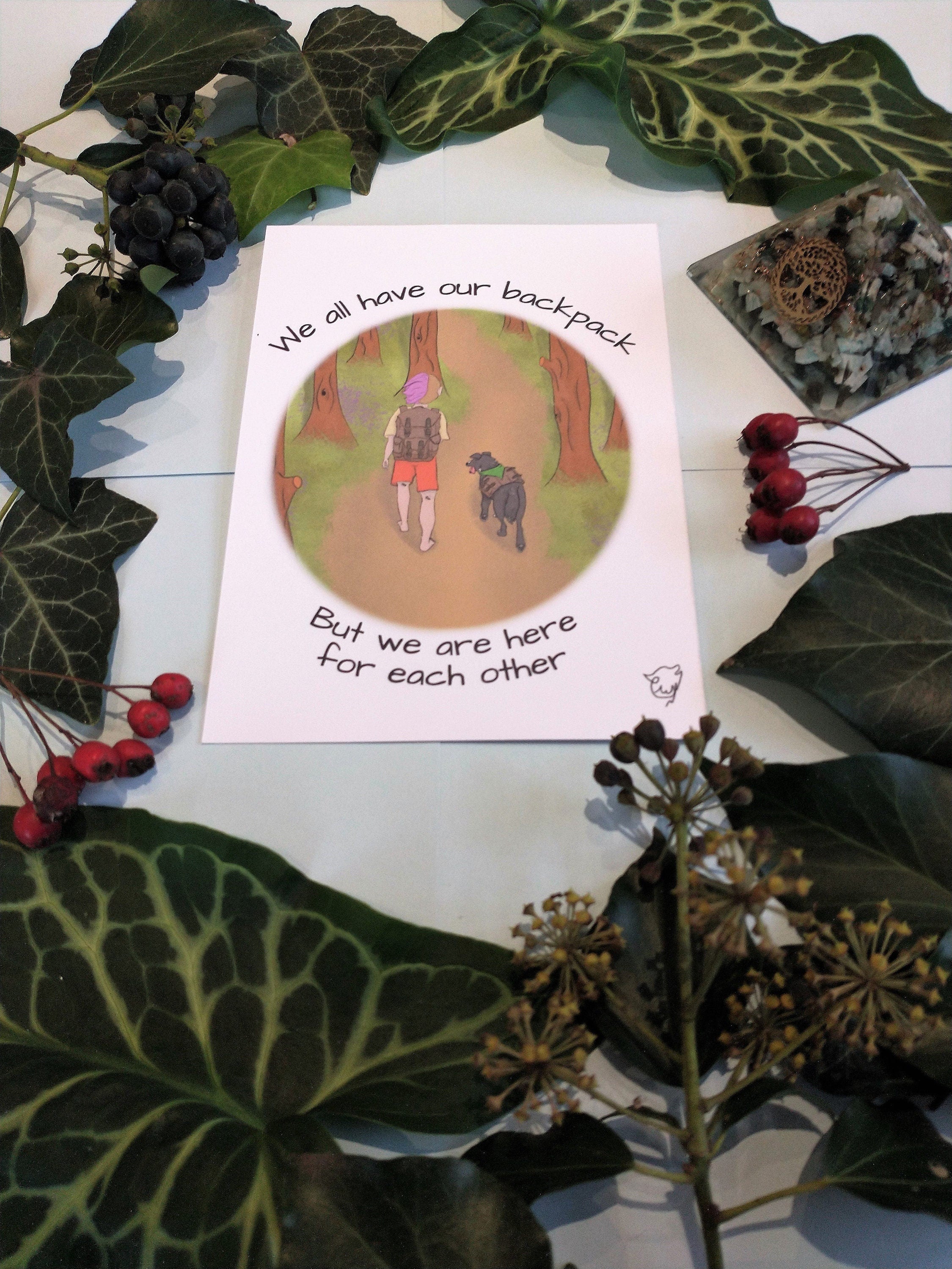 postcard here for each other dog and person