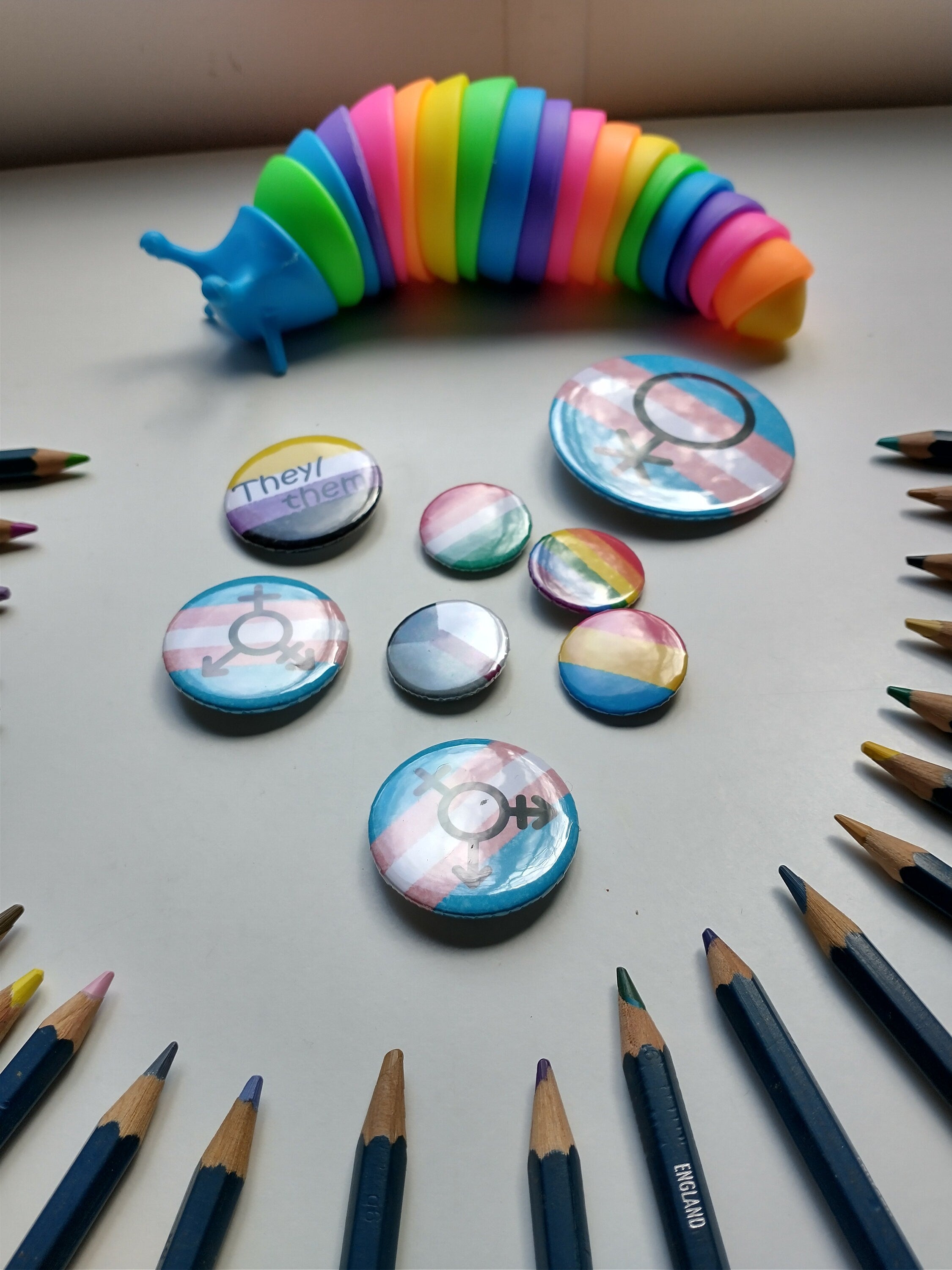 custom pride flag pin/badge