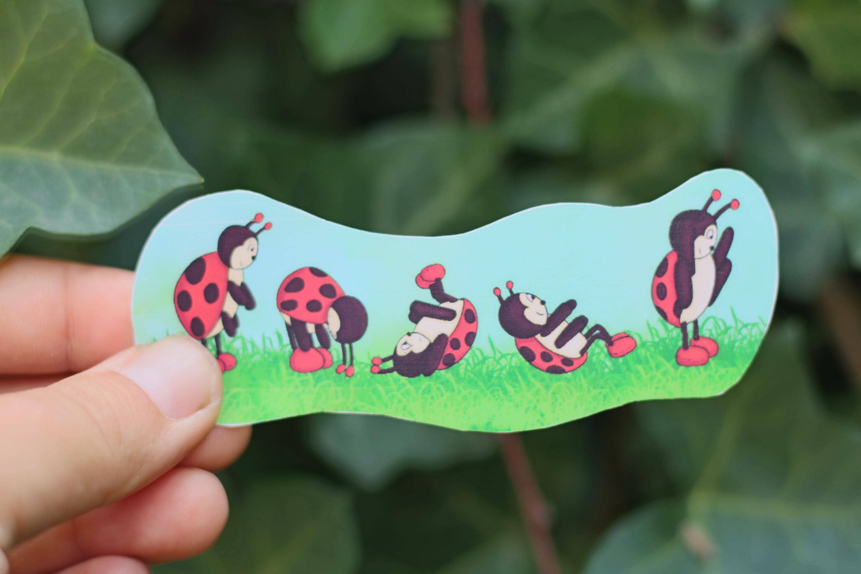 tumbling Ladybug vinyl sticker