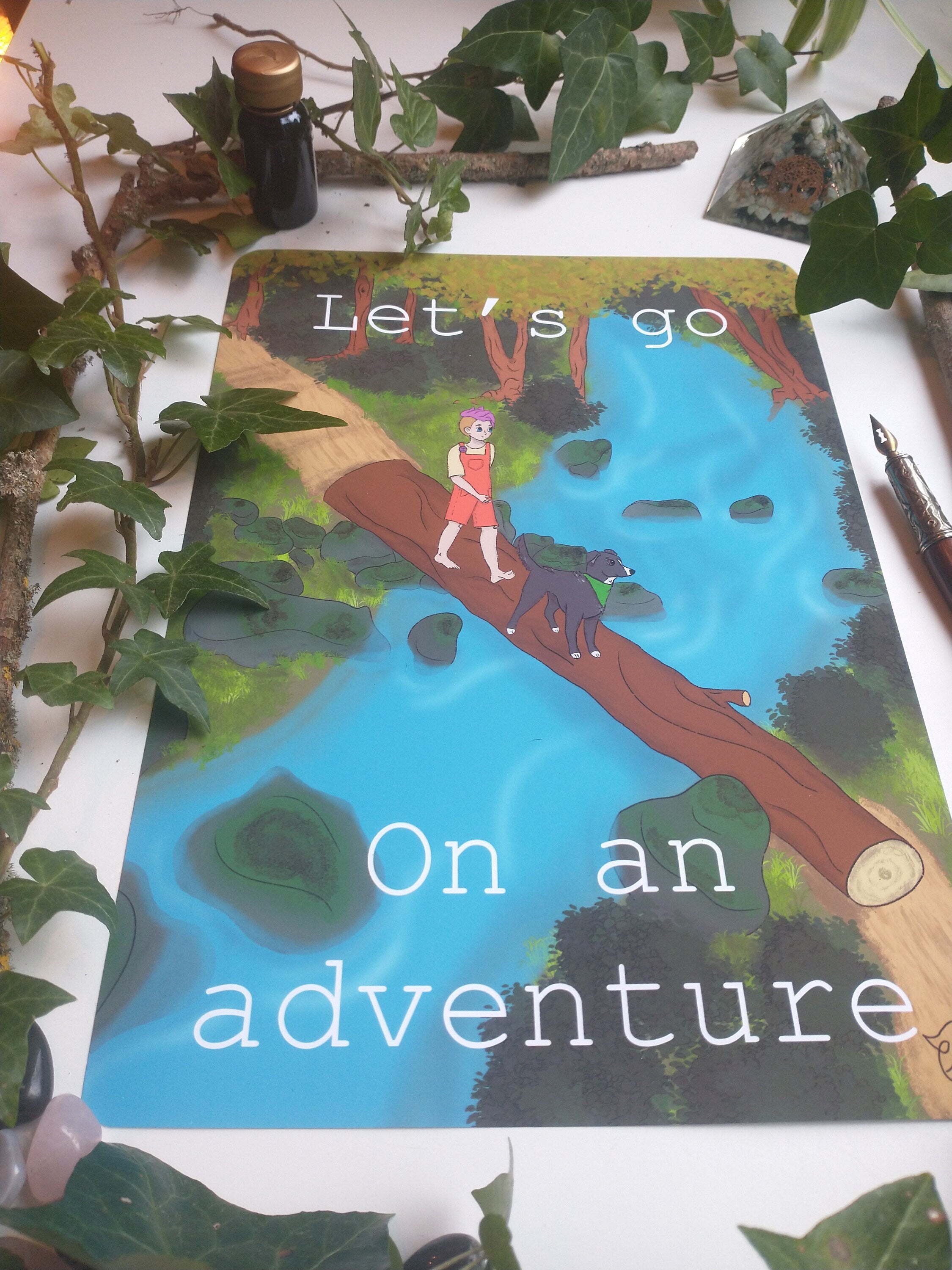 Art print let's go on an adventure