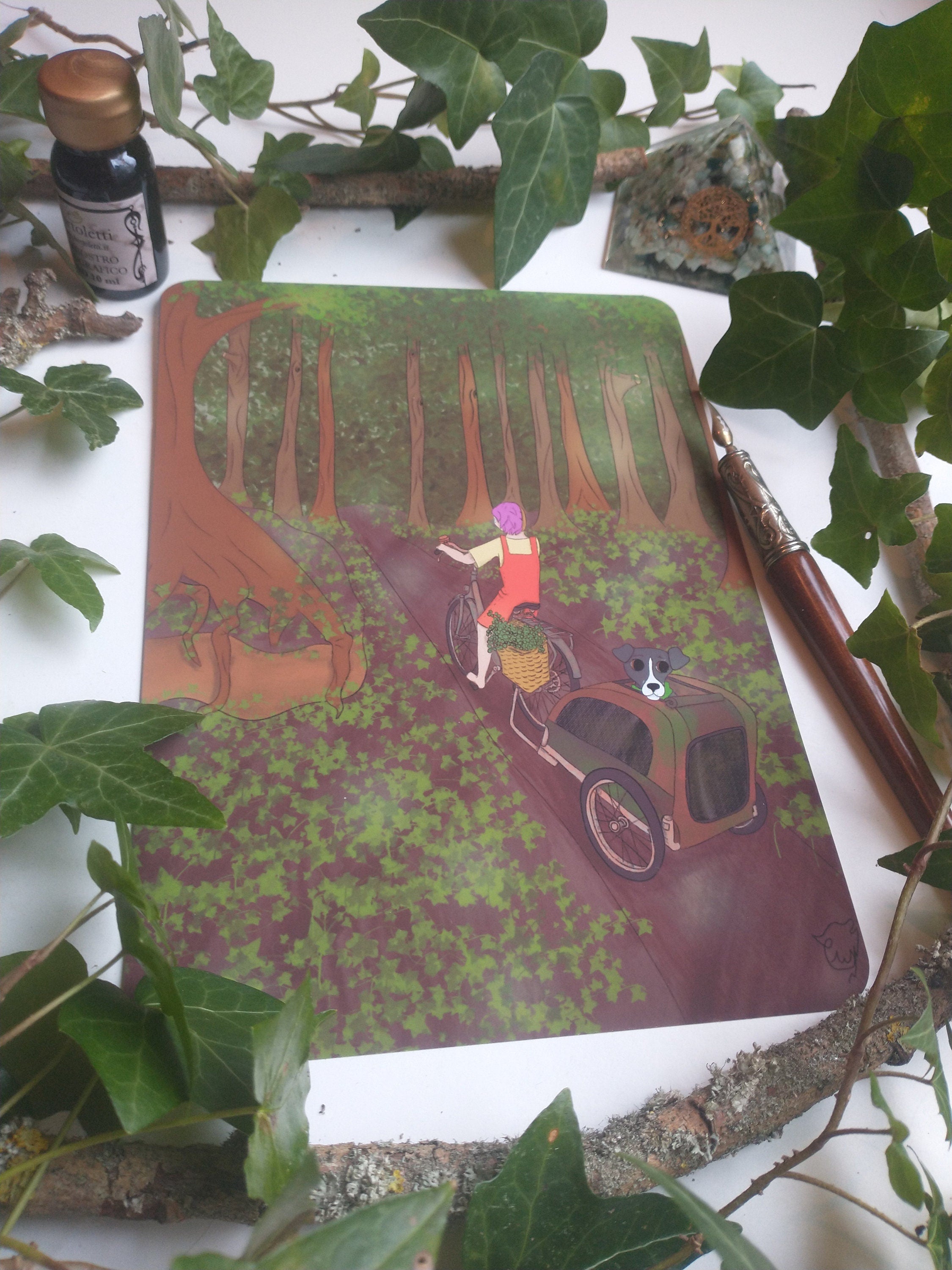 Art print nature bike ride