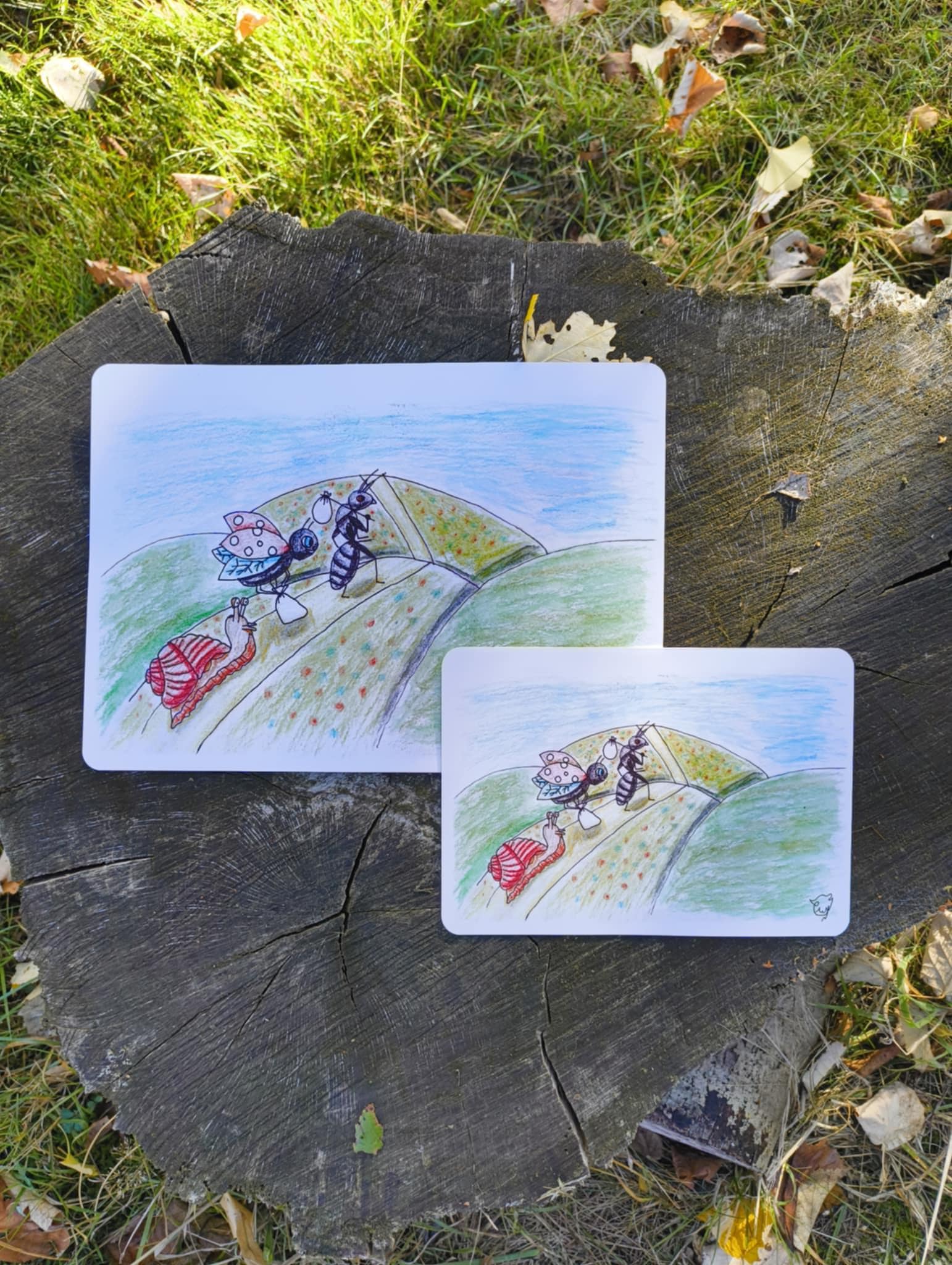 Art print insect procession