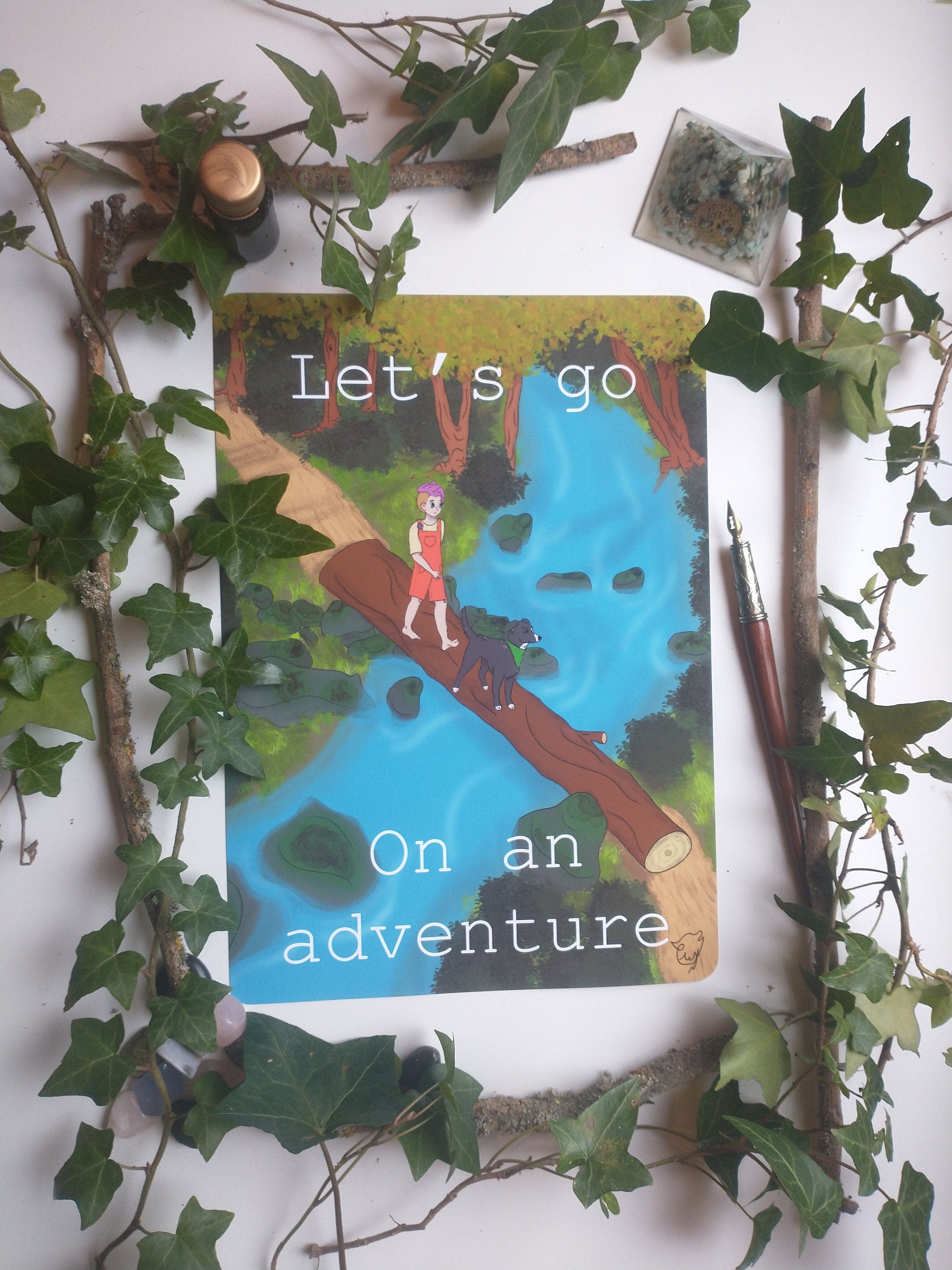 Art print let's go on an adventure