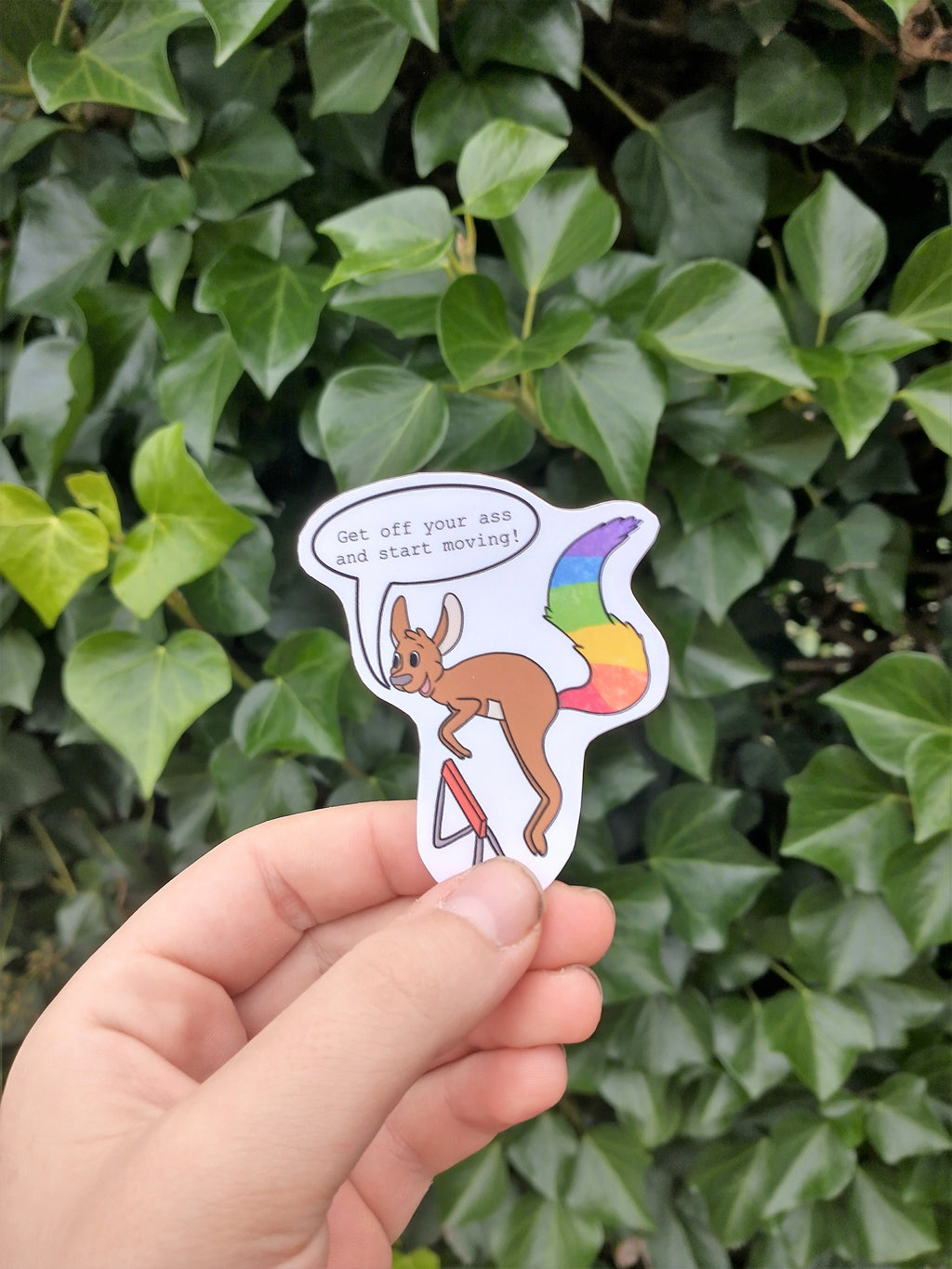 Selfcare vinyl sticker start moving kangaroo, wash elephant and washer cat