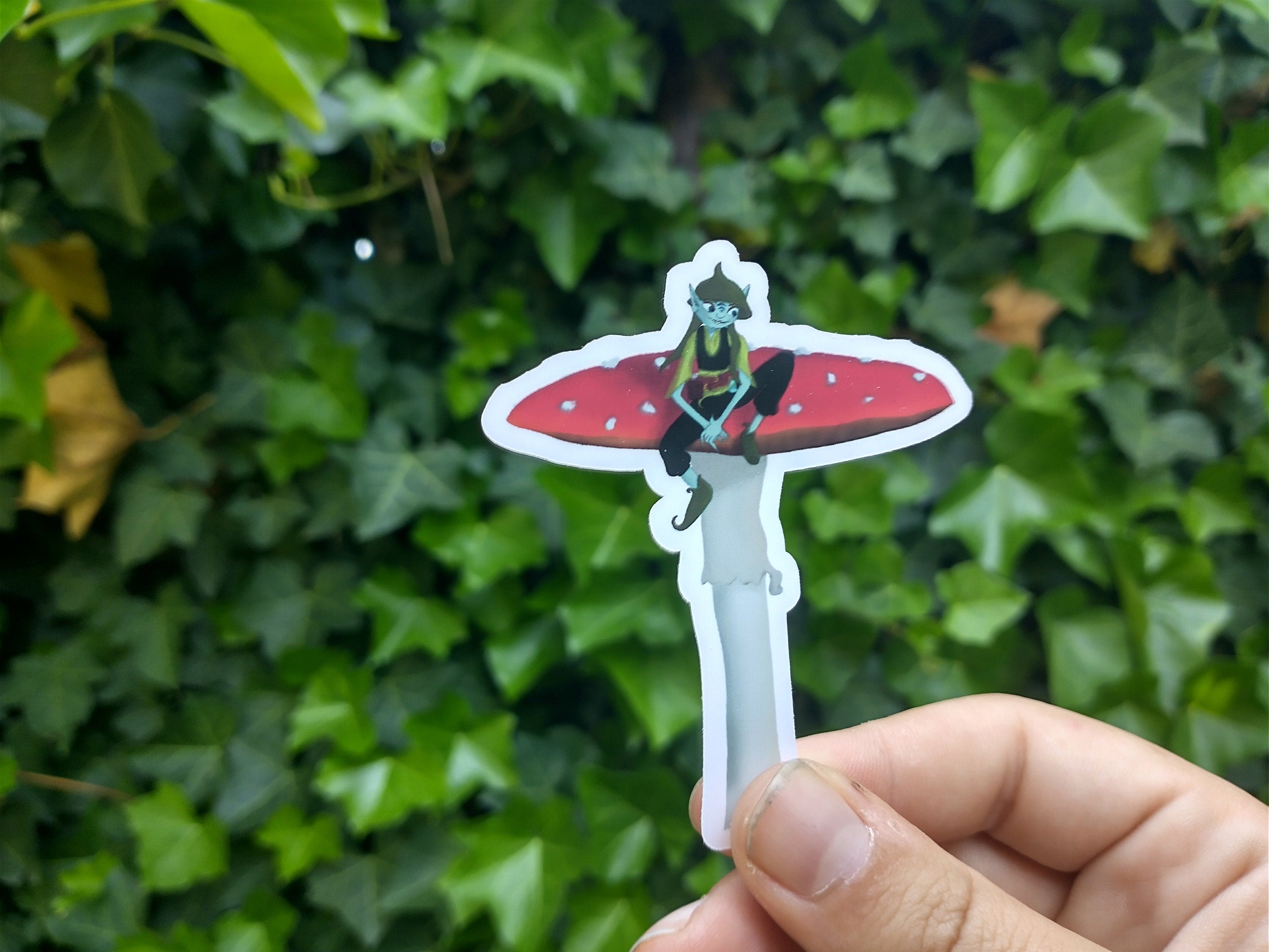 Mushroom gnome vinyl sticker
