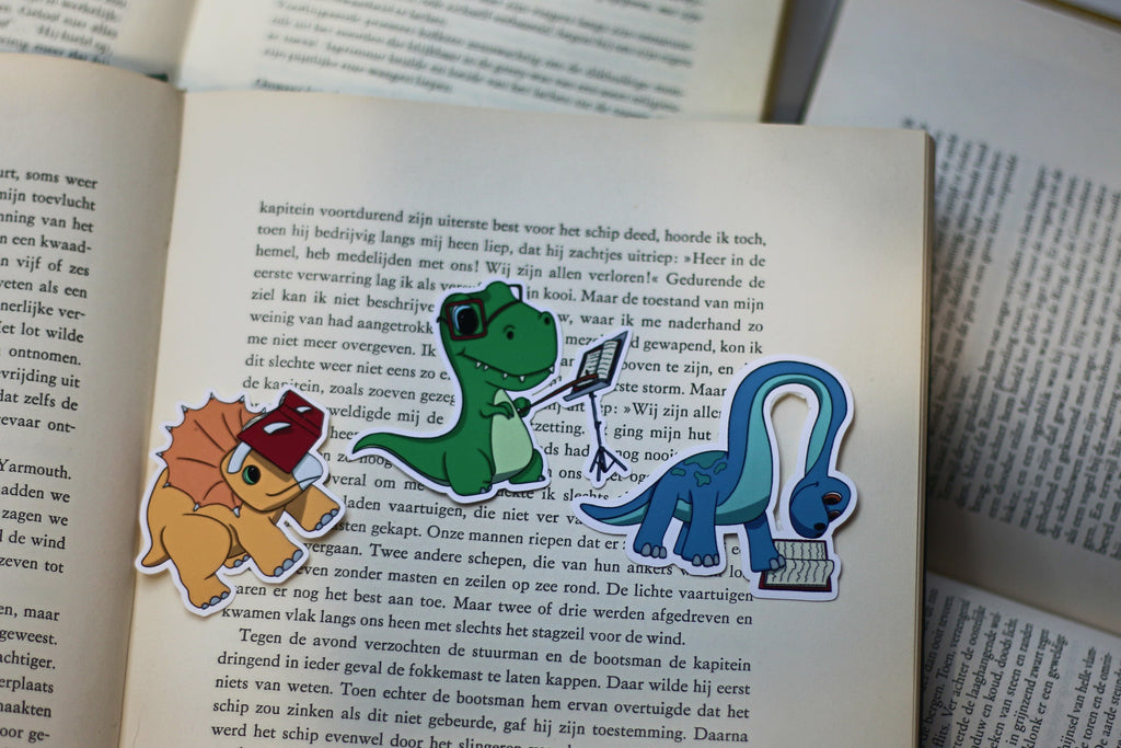 Reading dinosaurs stickers