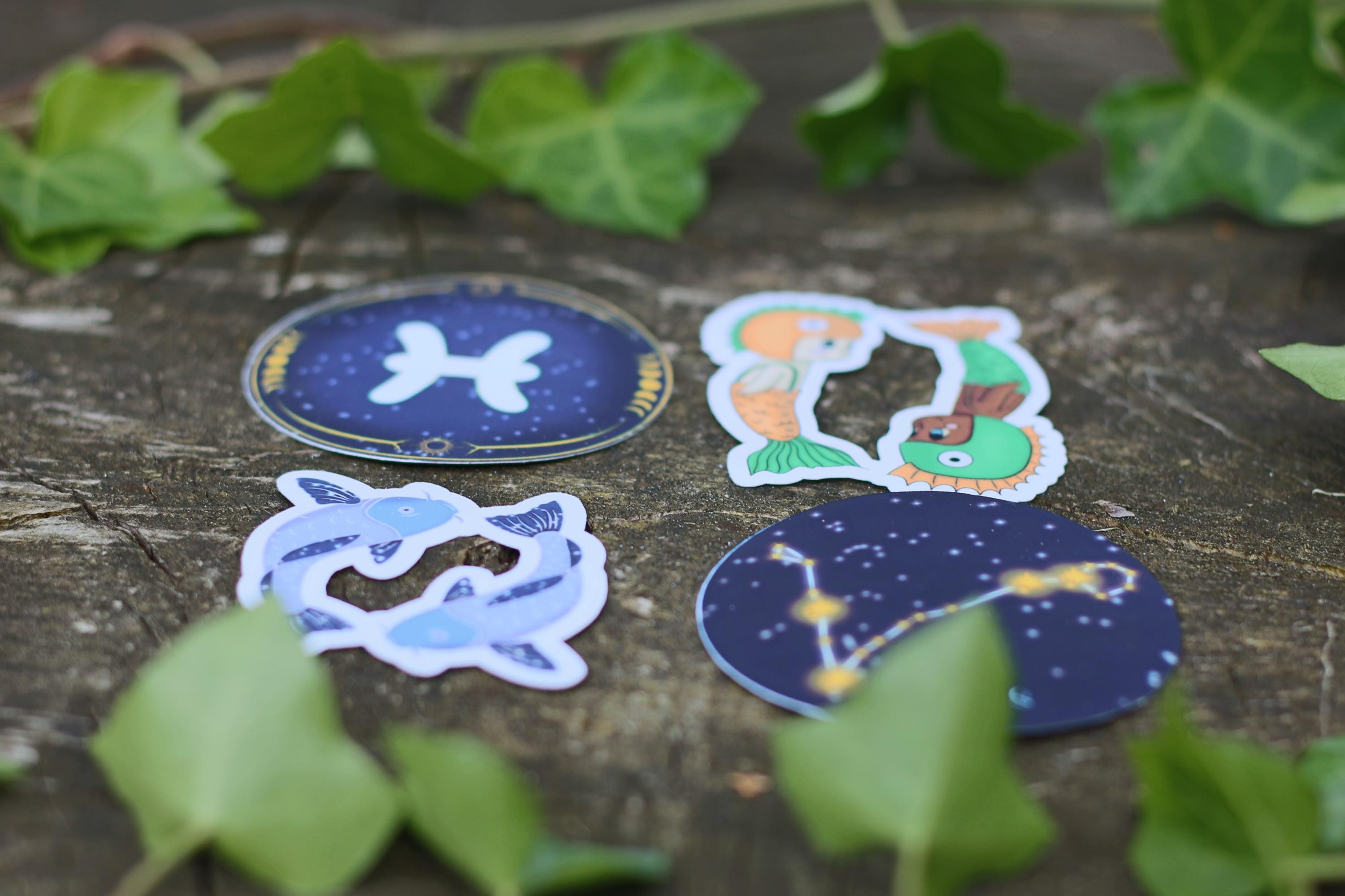 star sign constalation stickers pisces