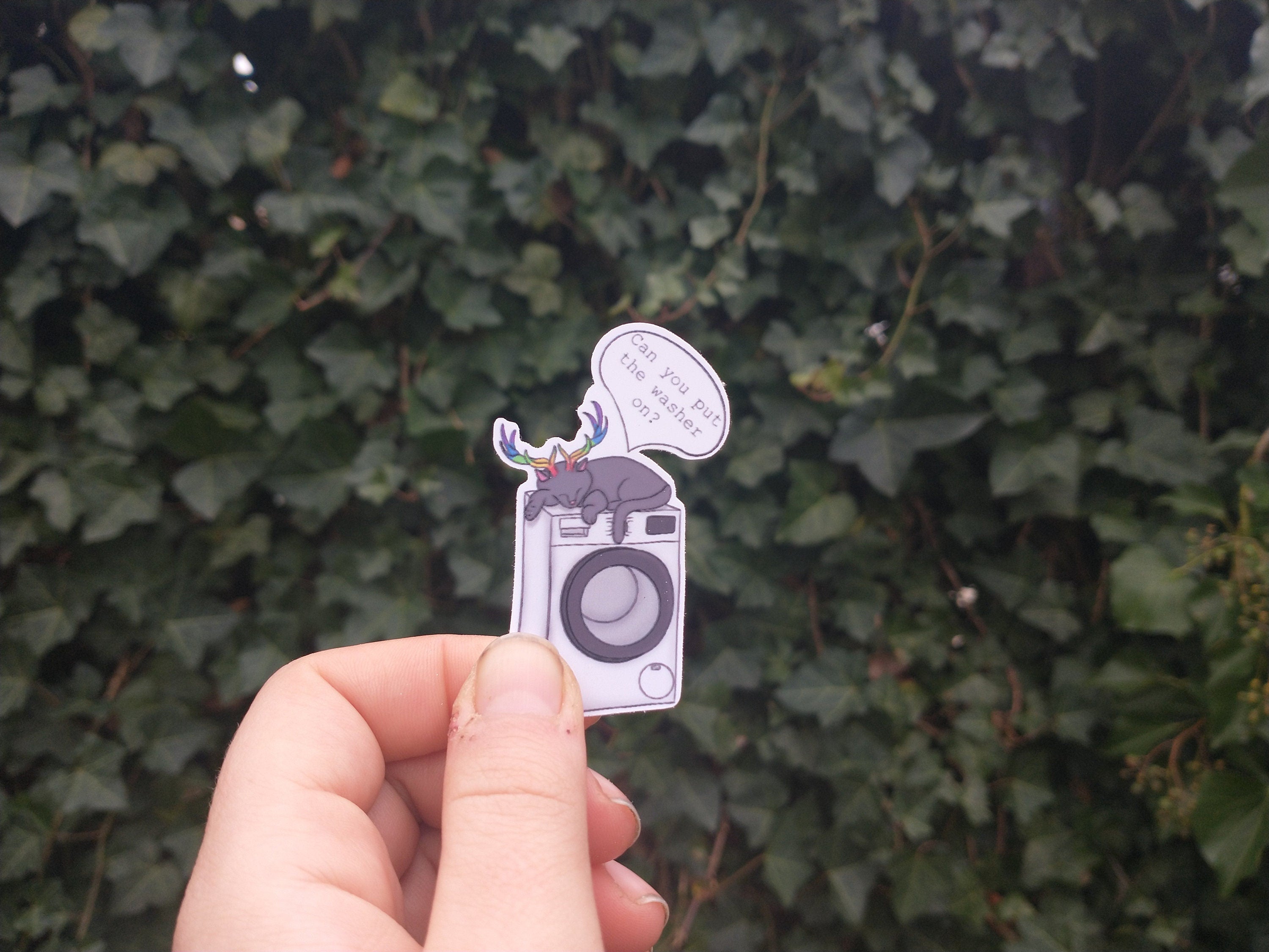 Selfcare vinyl sticker start moving kangaroo, wash elephant and washer cat