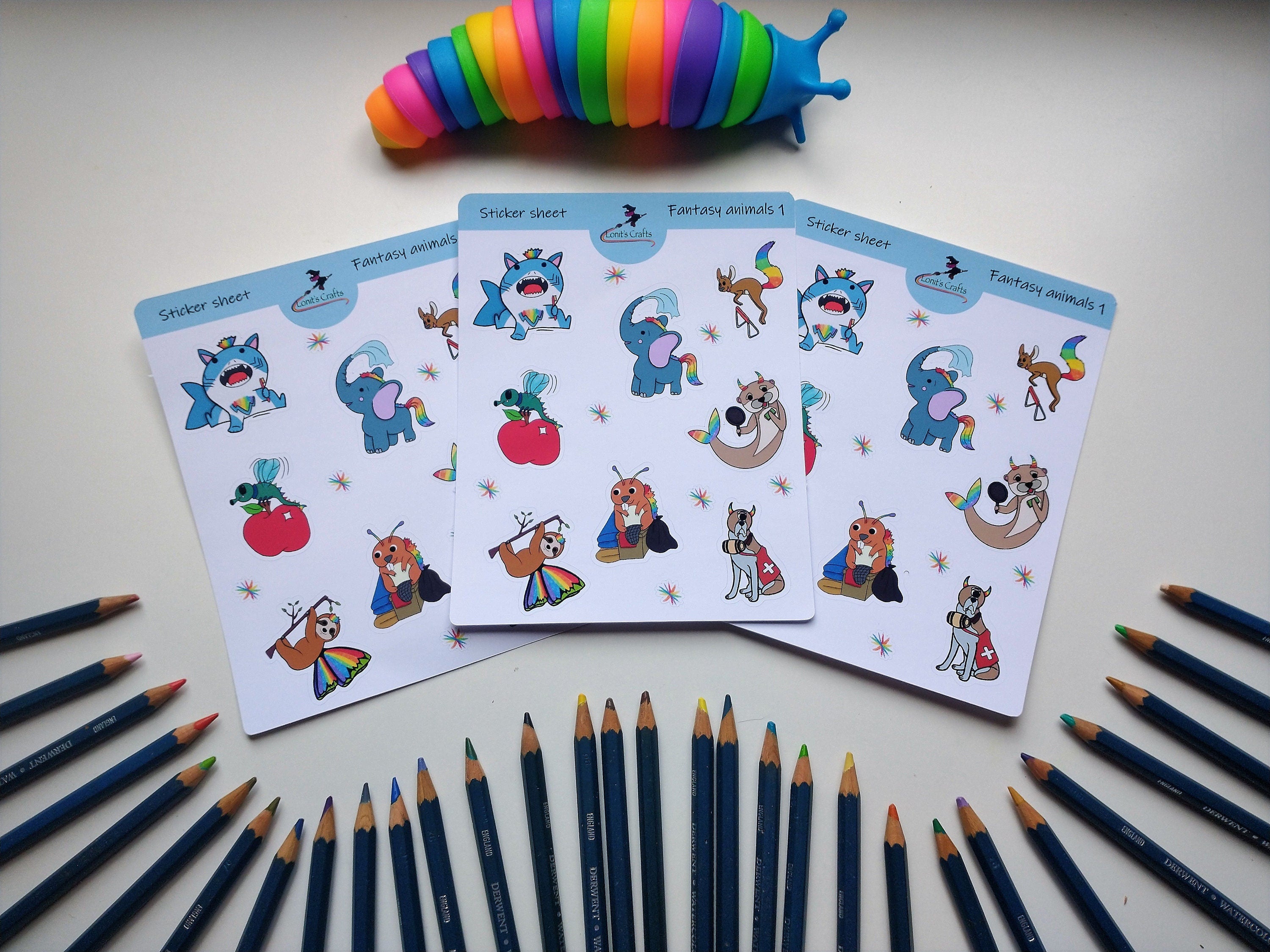 Stickersheet fantasy animals 1