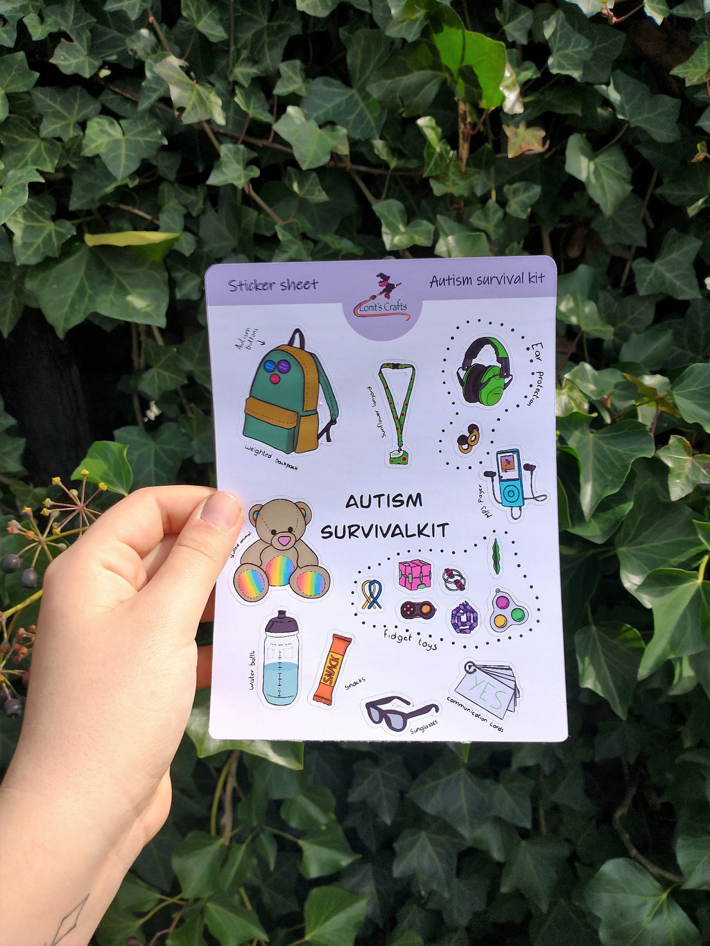 Stickervel autisme survivalkit