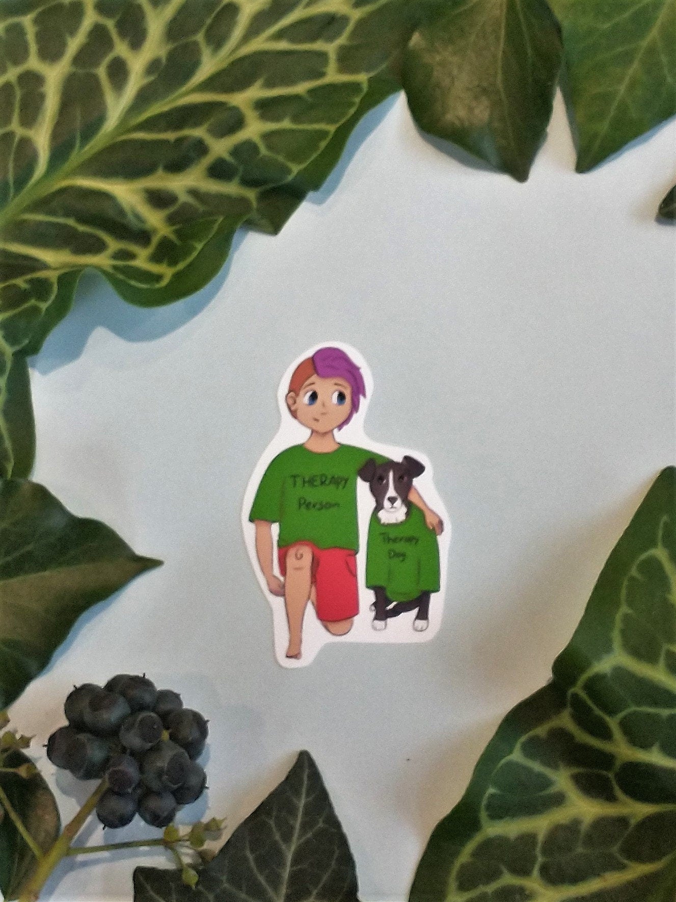 Therapt dog/person vinyl sticker