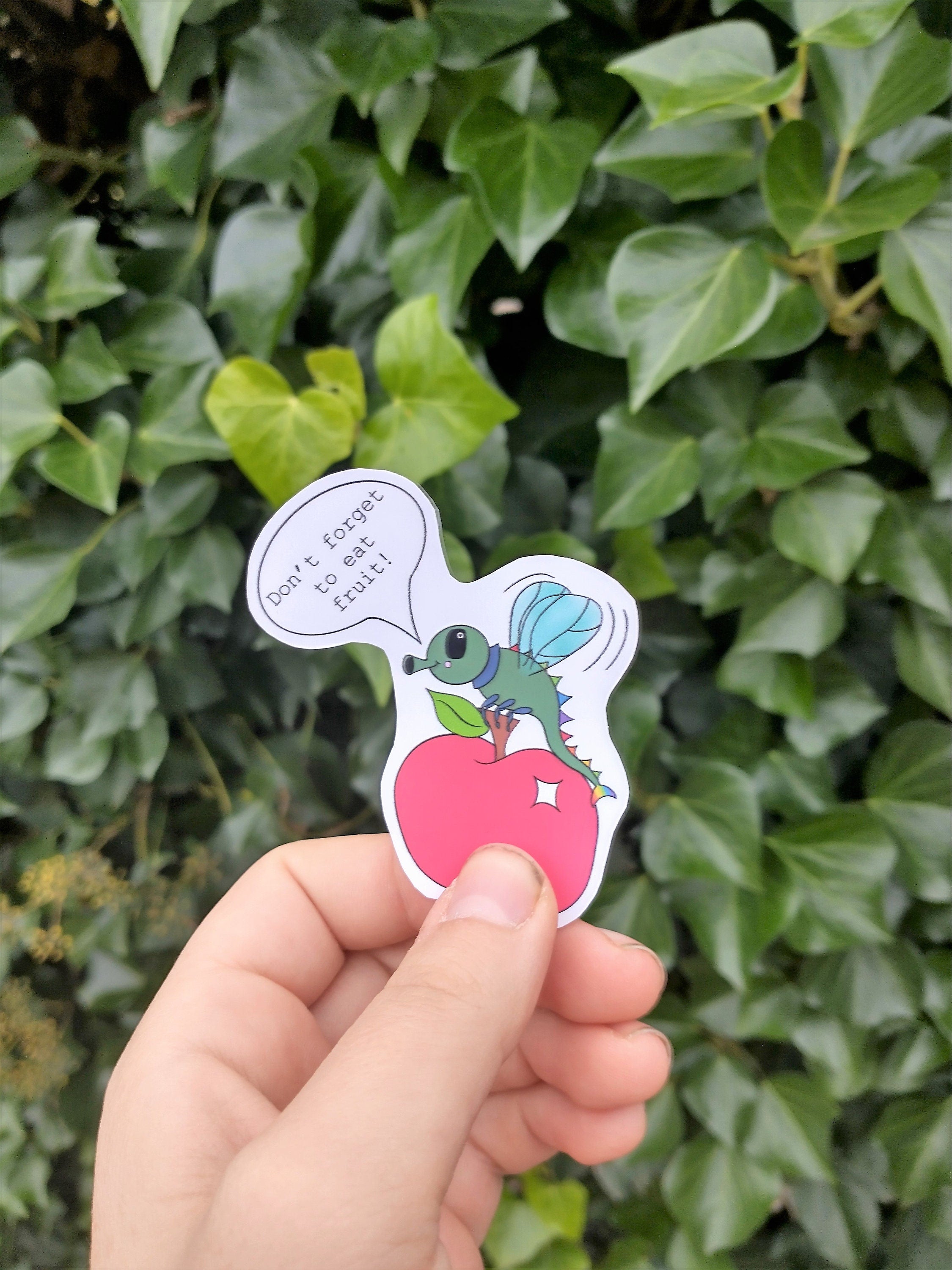 Selfcare vinyl sticker eat your fruit fly, medication dog and rest sloth