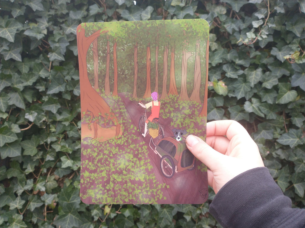Art print nature bike ride