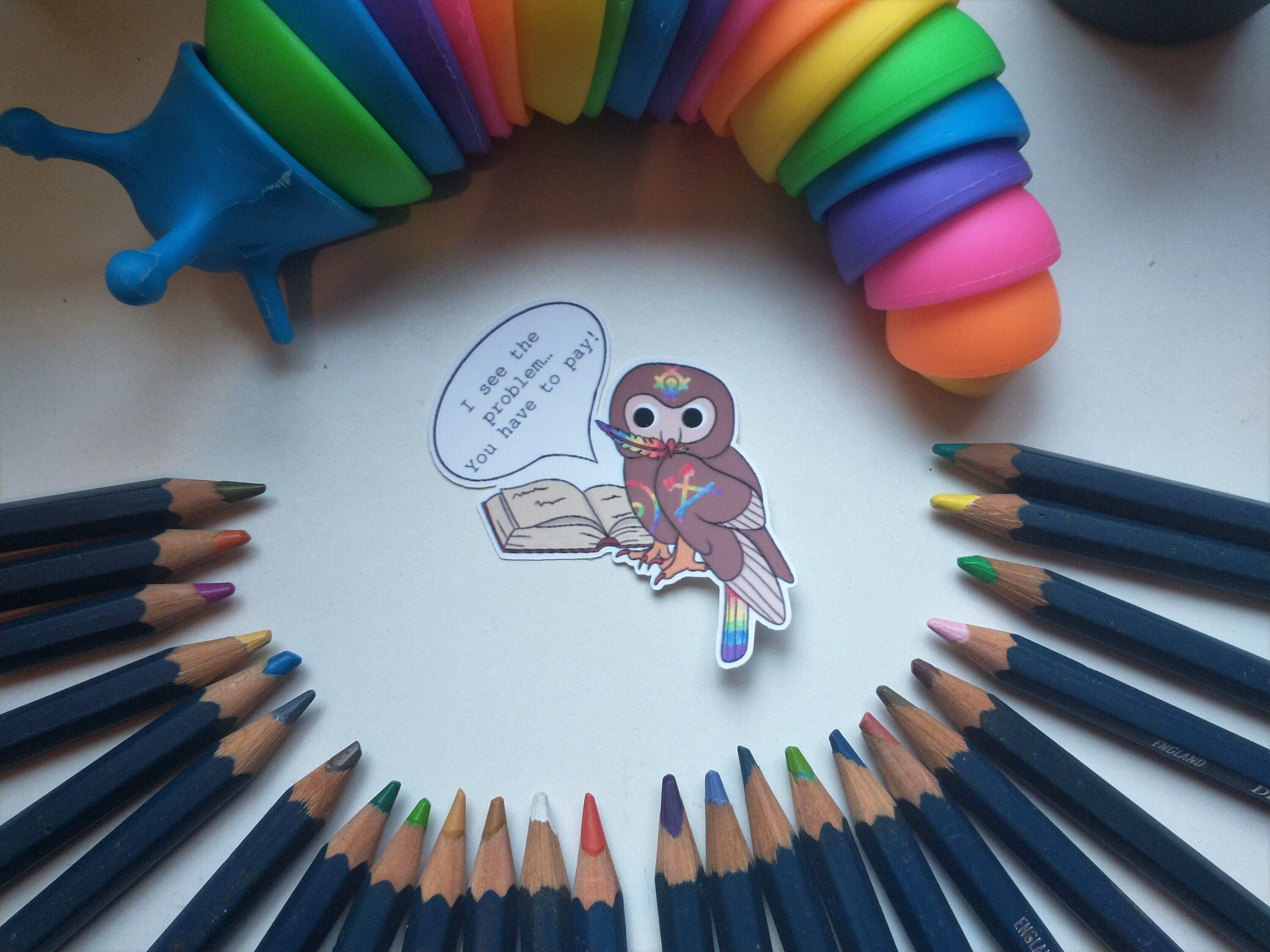 Selfcare magnet vacuum ant eater, store bear and bills owl