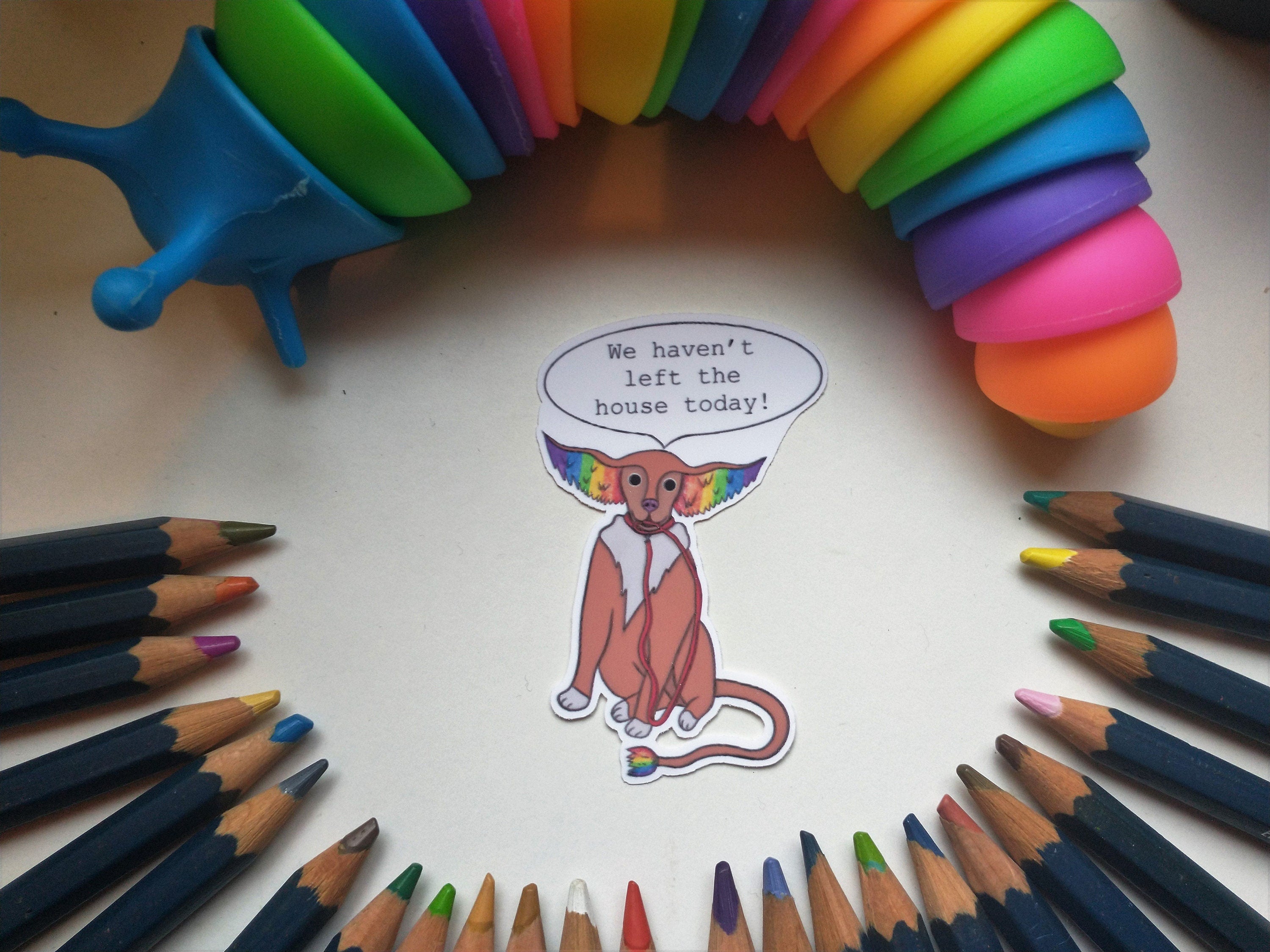Selfcare vinyl sticker go outside dog, dust squirrel and trash raccoon