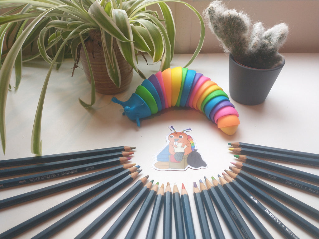 Fantasy rainbow beaver, otter and shark