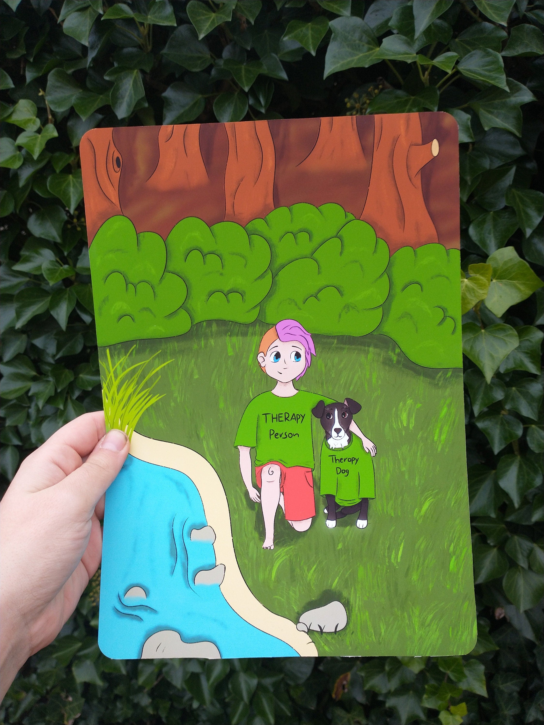 Art print therapy dog/person