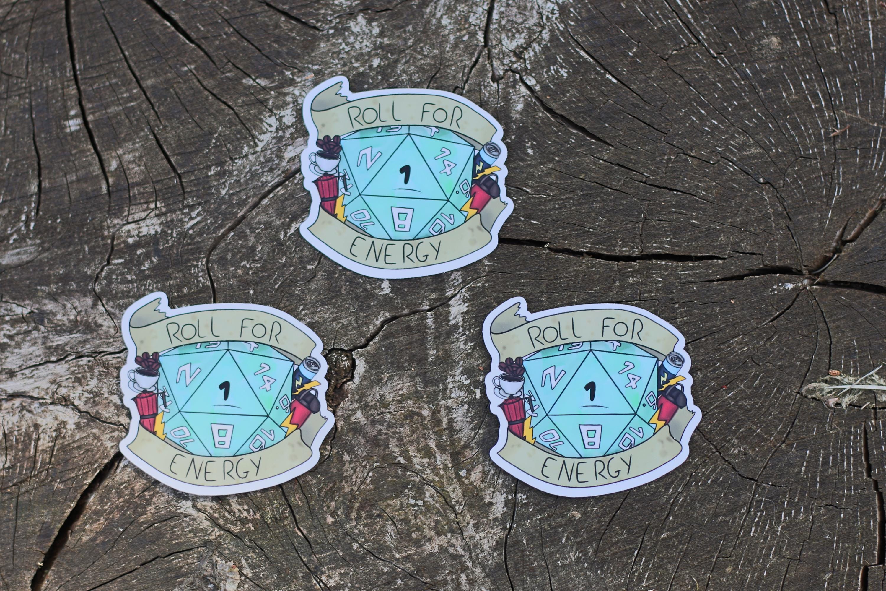 roll for energy vinyl sticker natural 1 or 20