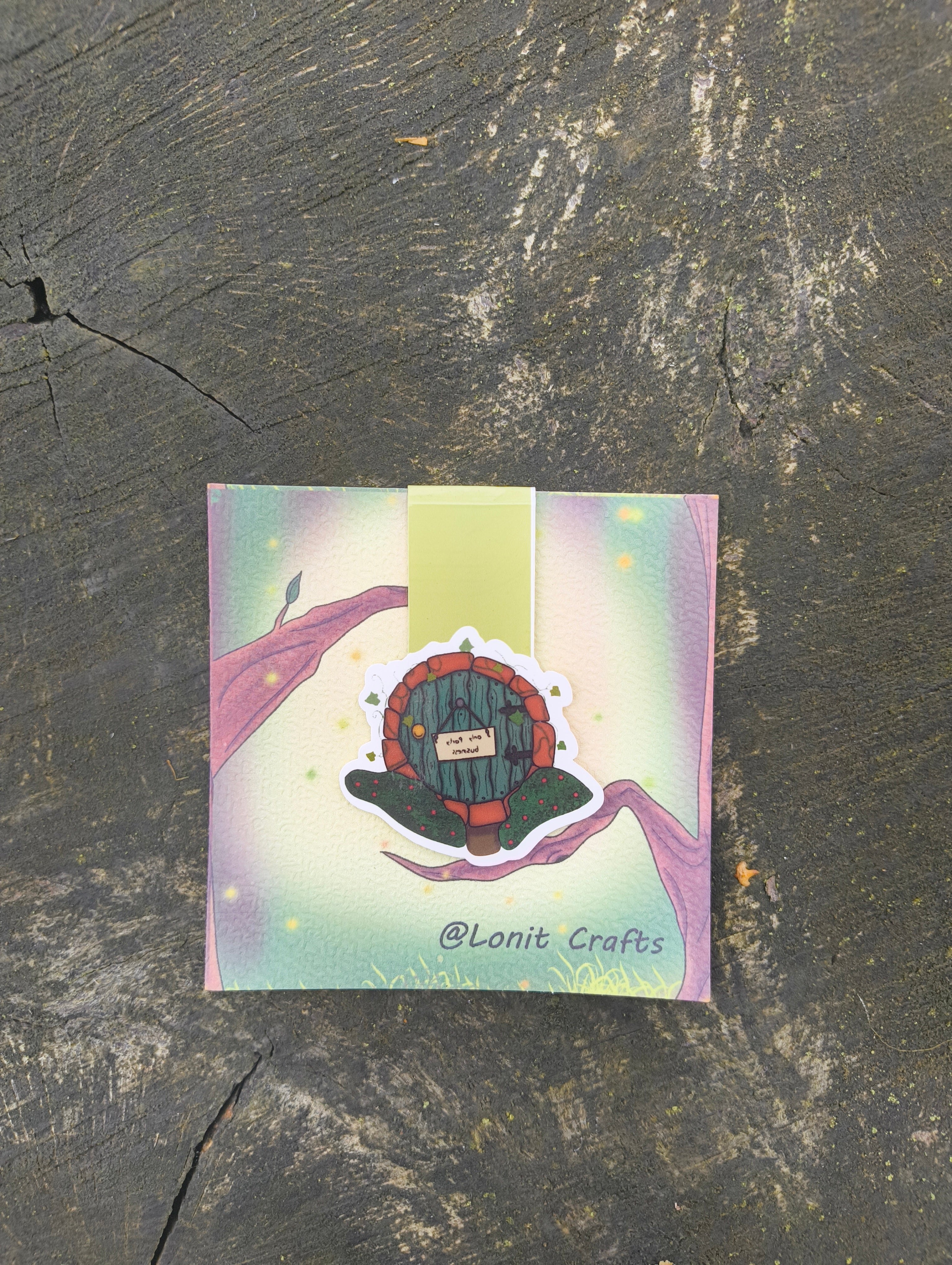 hobbit hole magnetic bookmark