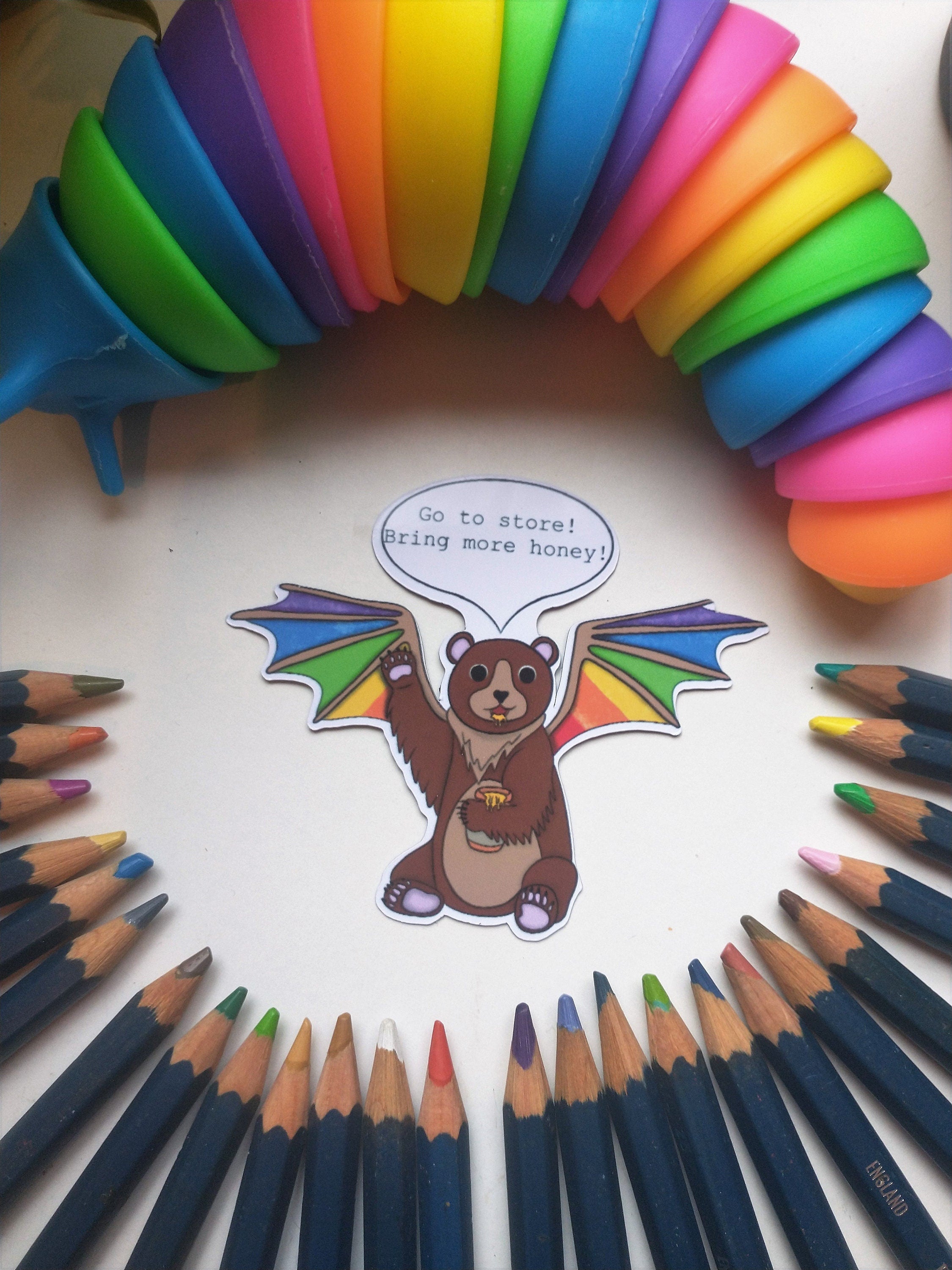Selfcare magnet vacuum ant eater, store bear and bills owl