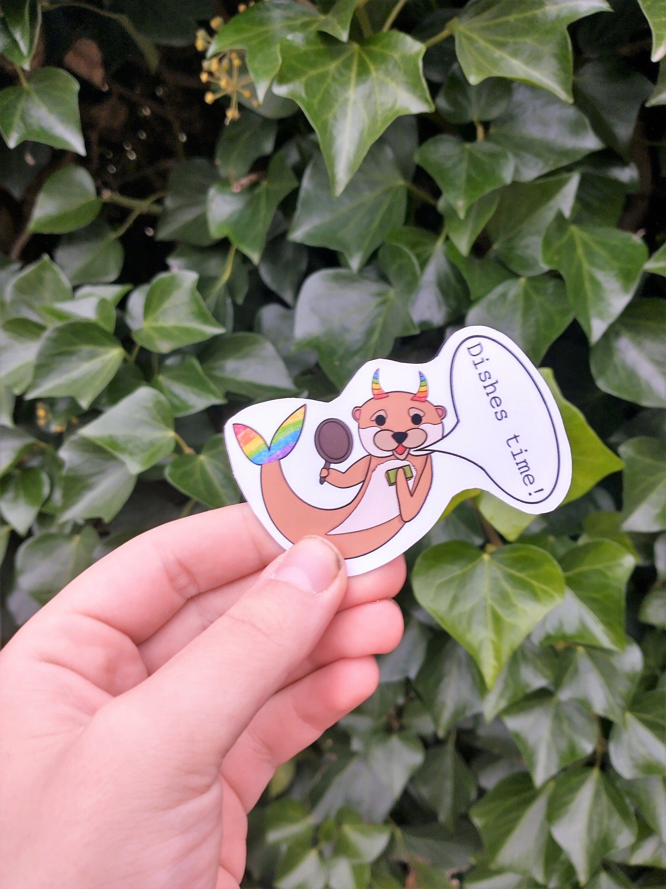 Selfcare magnet clean up beaver, brush your teeth shark and do dishes otter
