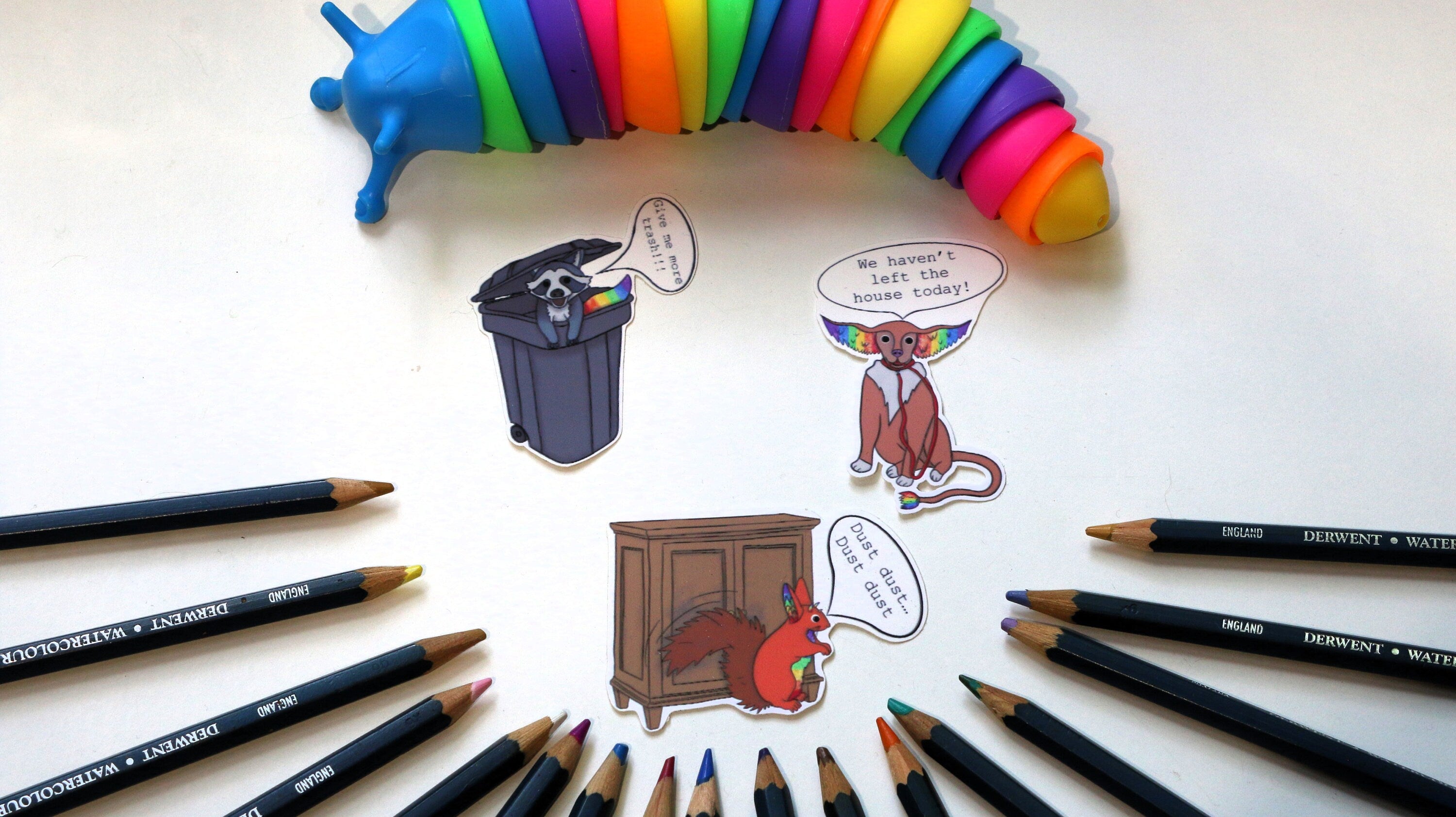 Selfcare magnet go outside dog, trash raccoon and dust squirrel