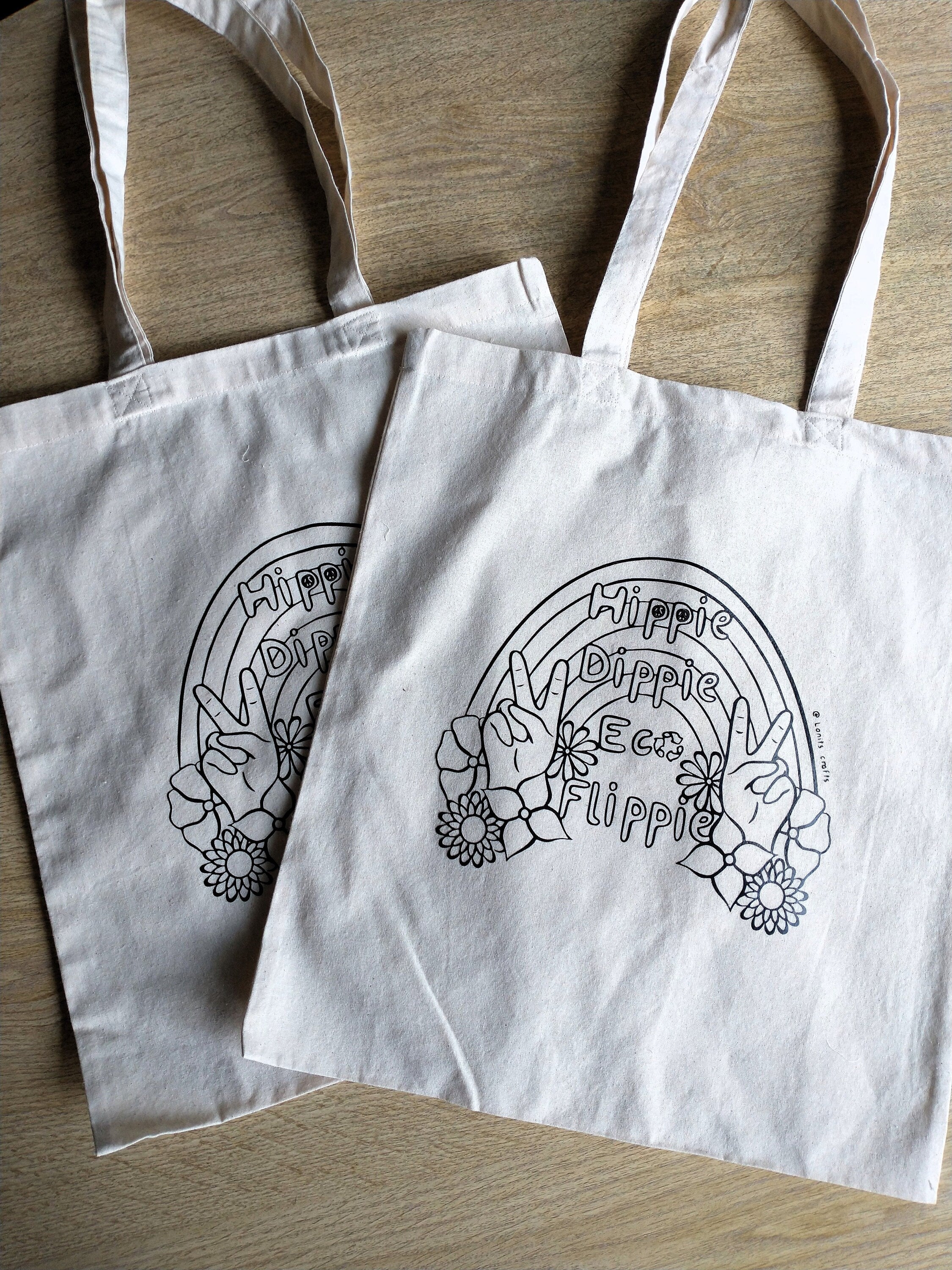 Tote tas hippie dippie eco flippie