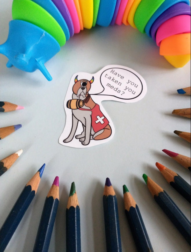 Selfcare vinyl sticker eat your fruit fly, medication dog and rest sloth