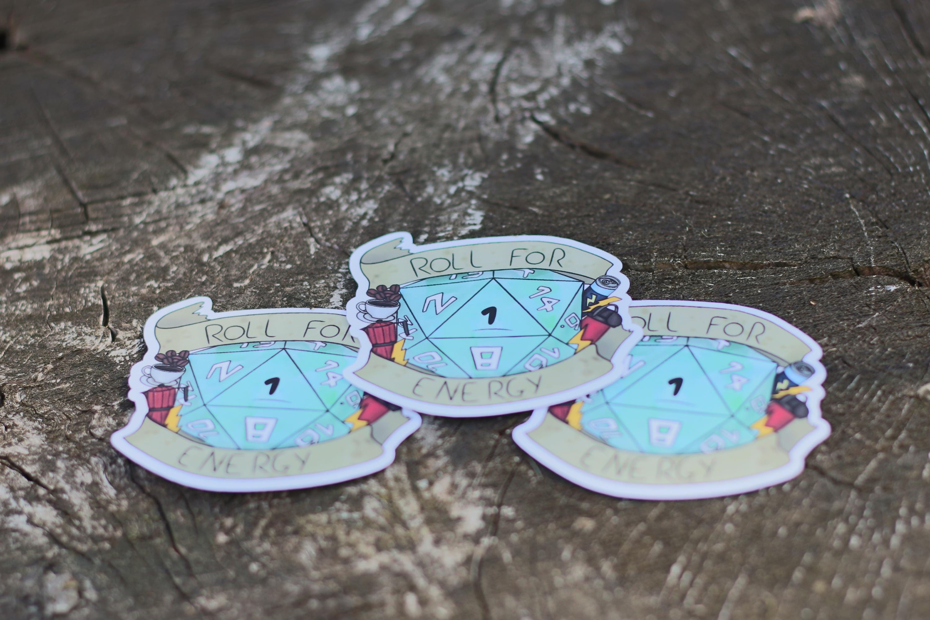 roll for energy vinyl sticker natural 1 or 20