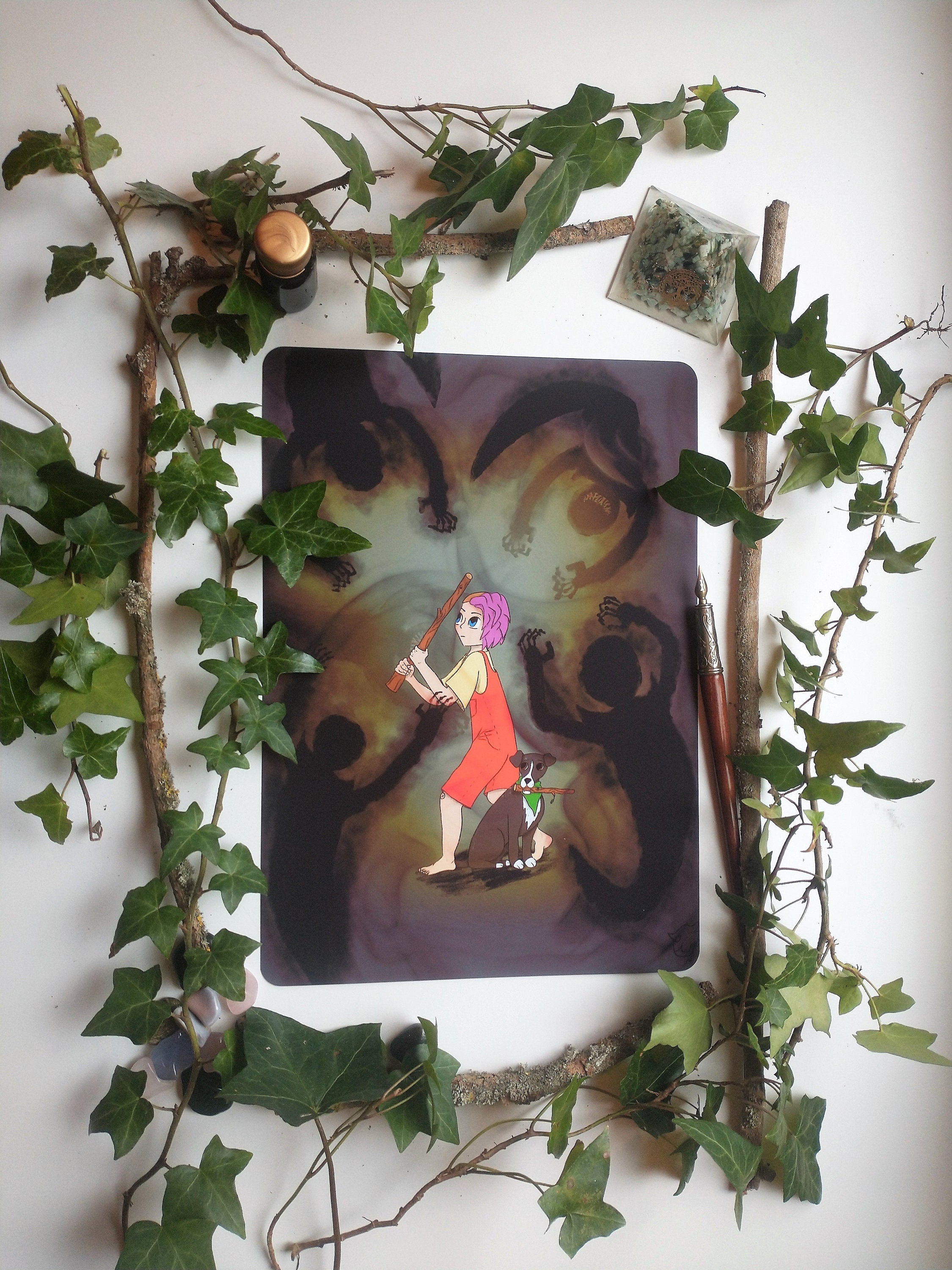 Art print fighting inner demons