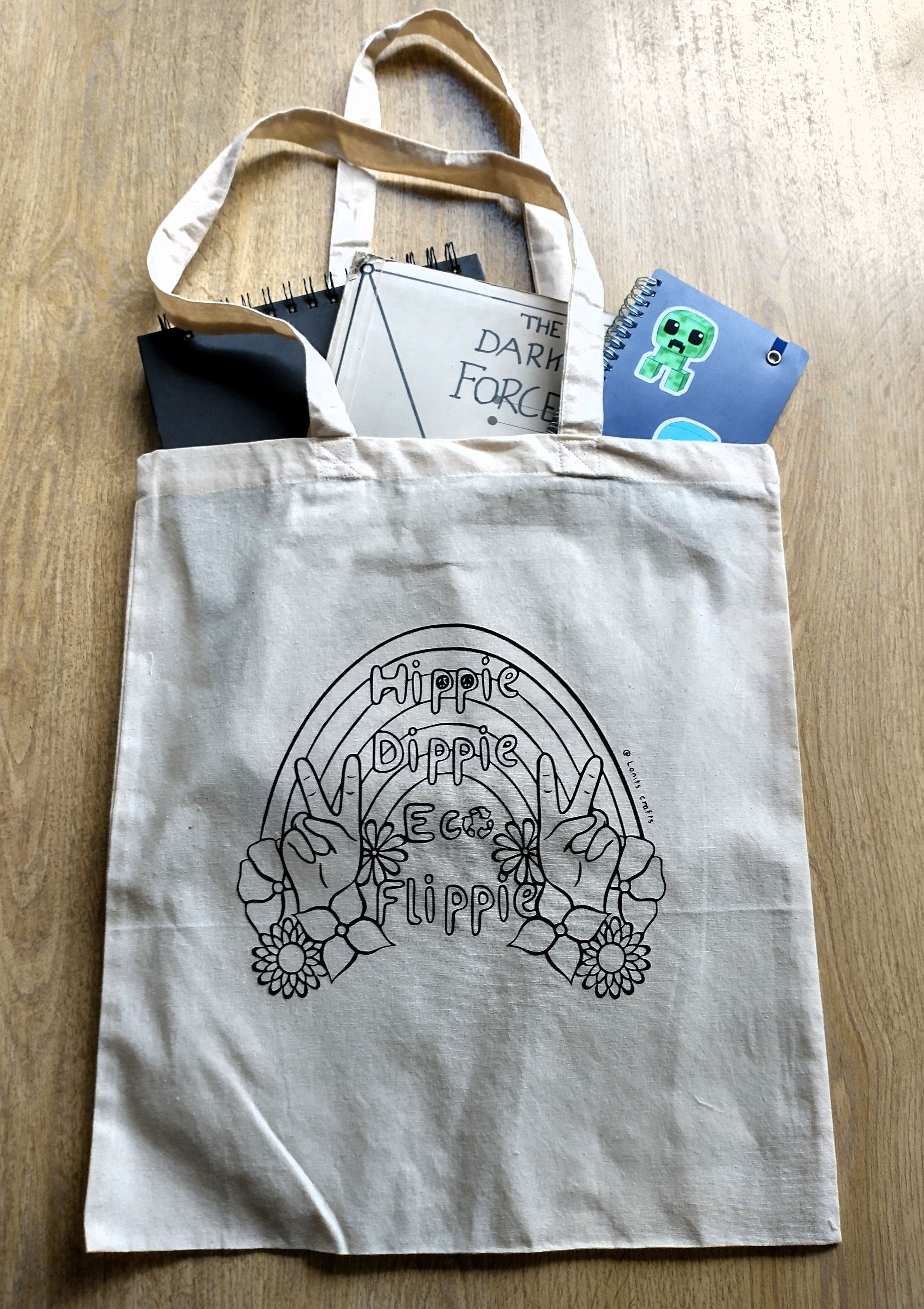 Tote tas hippie dippie eco flippie