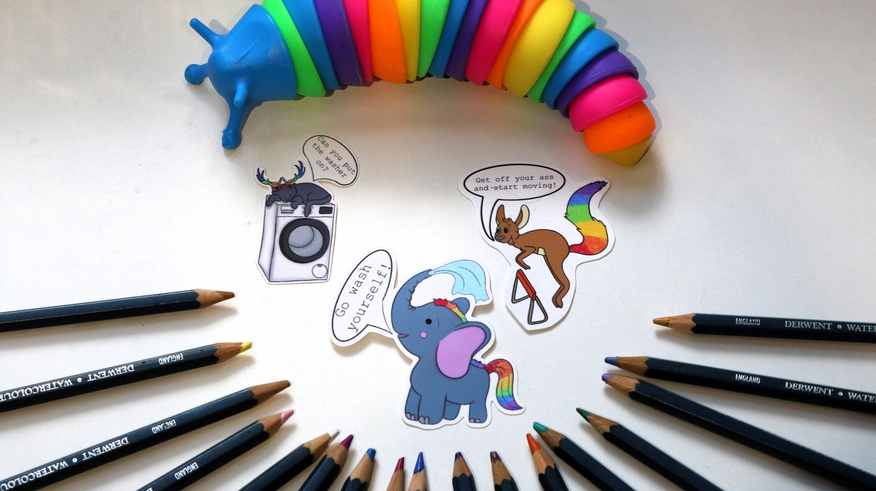 Selfcare magnet start moving kangaroo, wash elephant and washing machine cat