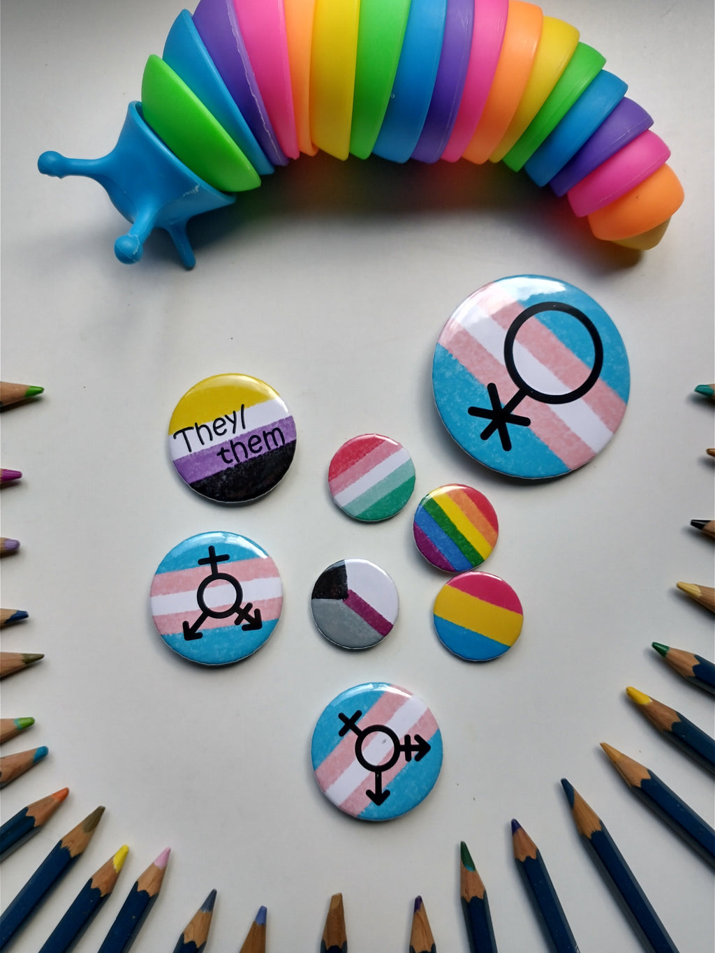 custom pride flag pin/badge