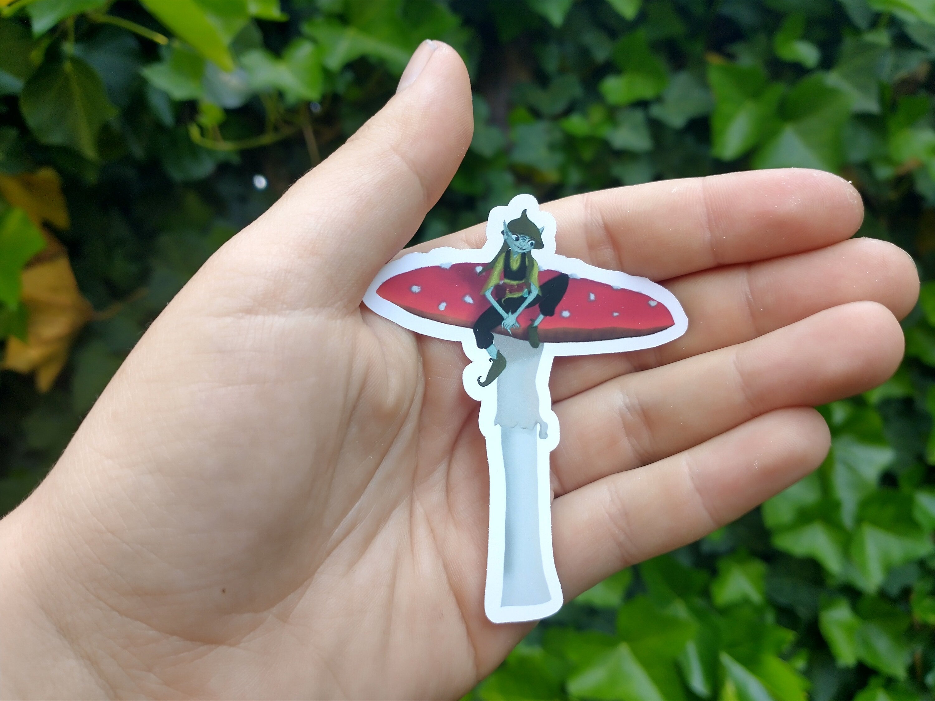 Mushroom gnome vinyl sticker