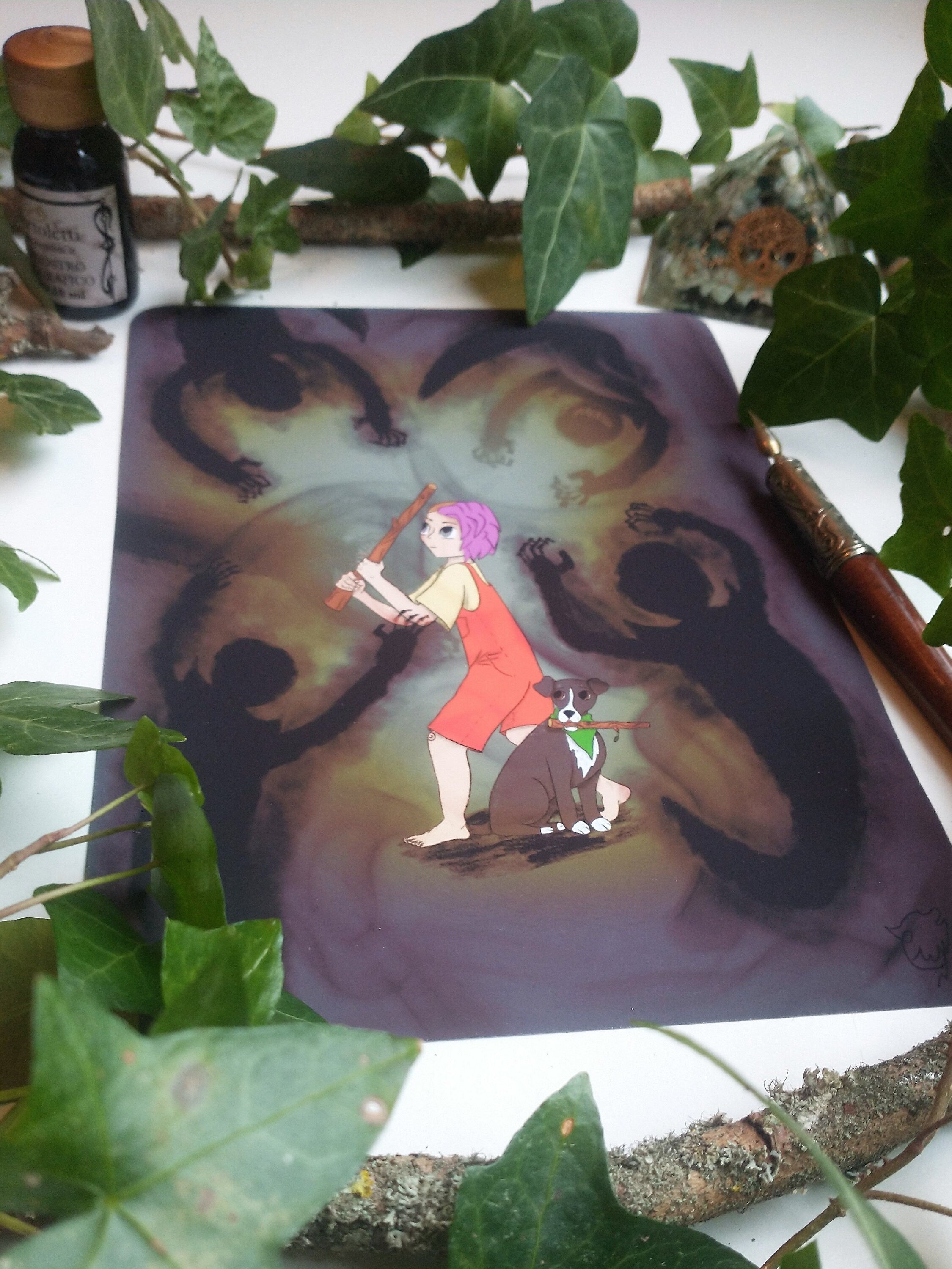 Art print fighting inner demons