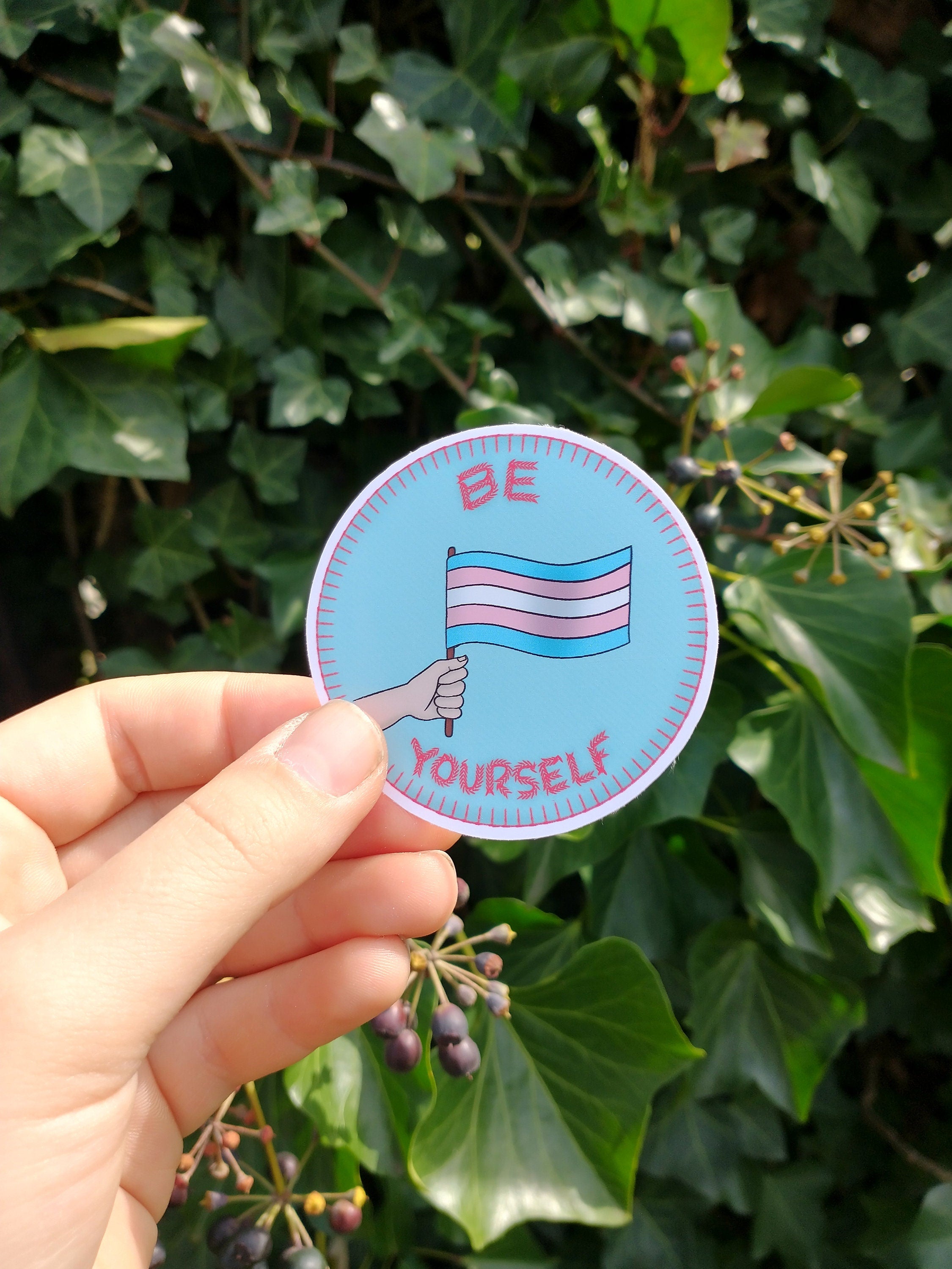 be yourself badge vinyl sticker